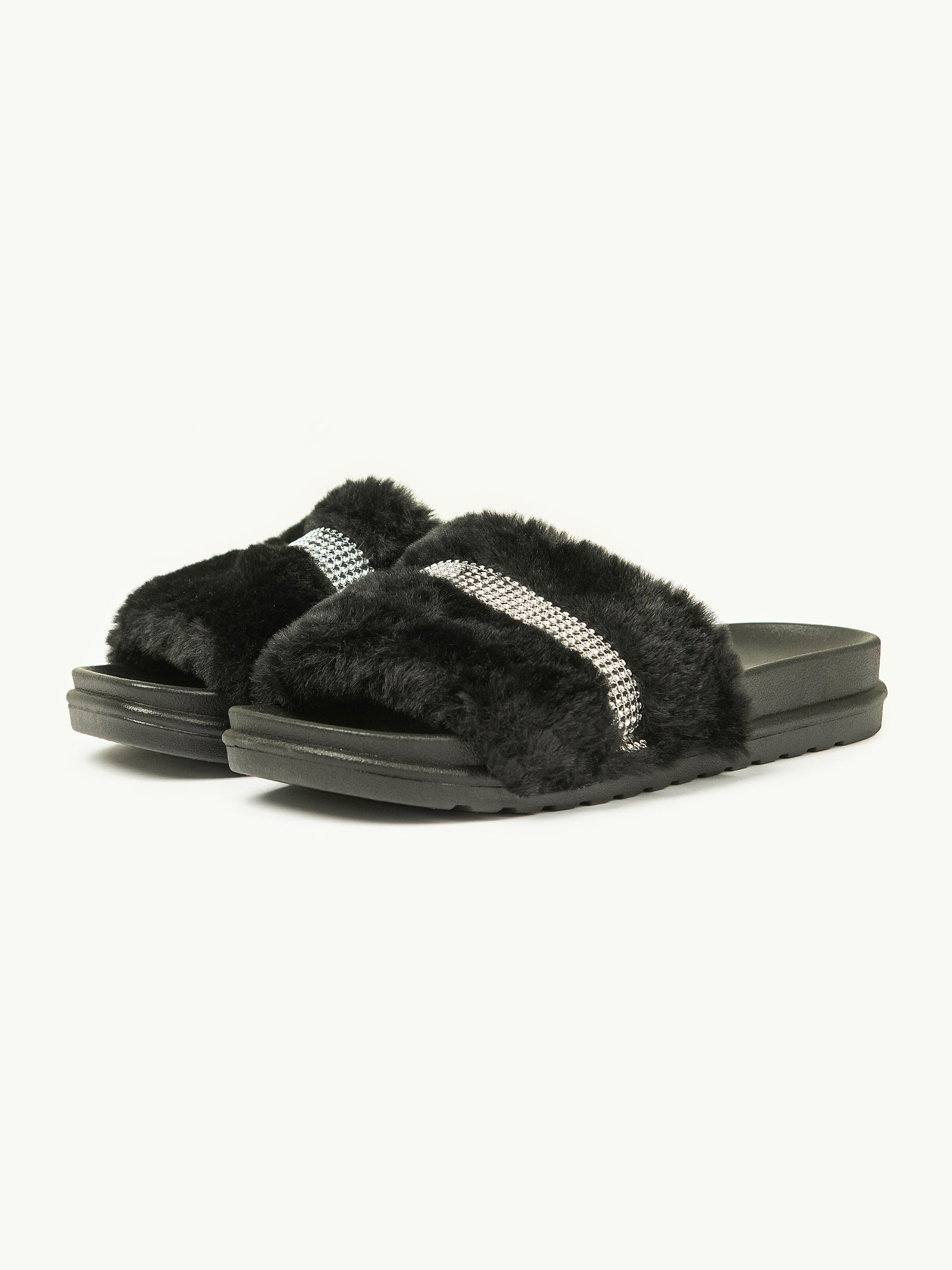 Fur sliders for on sale women