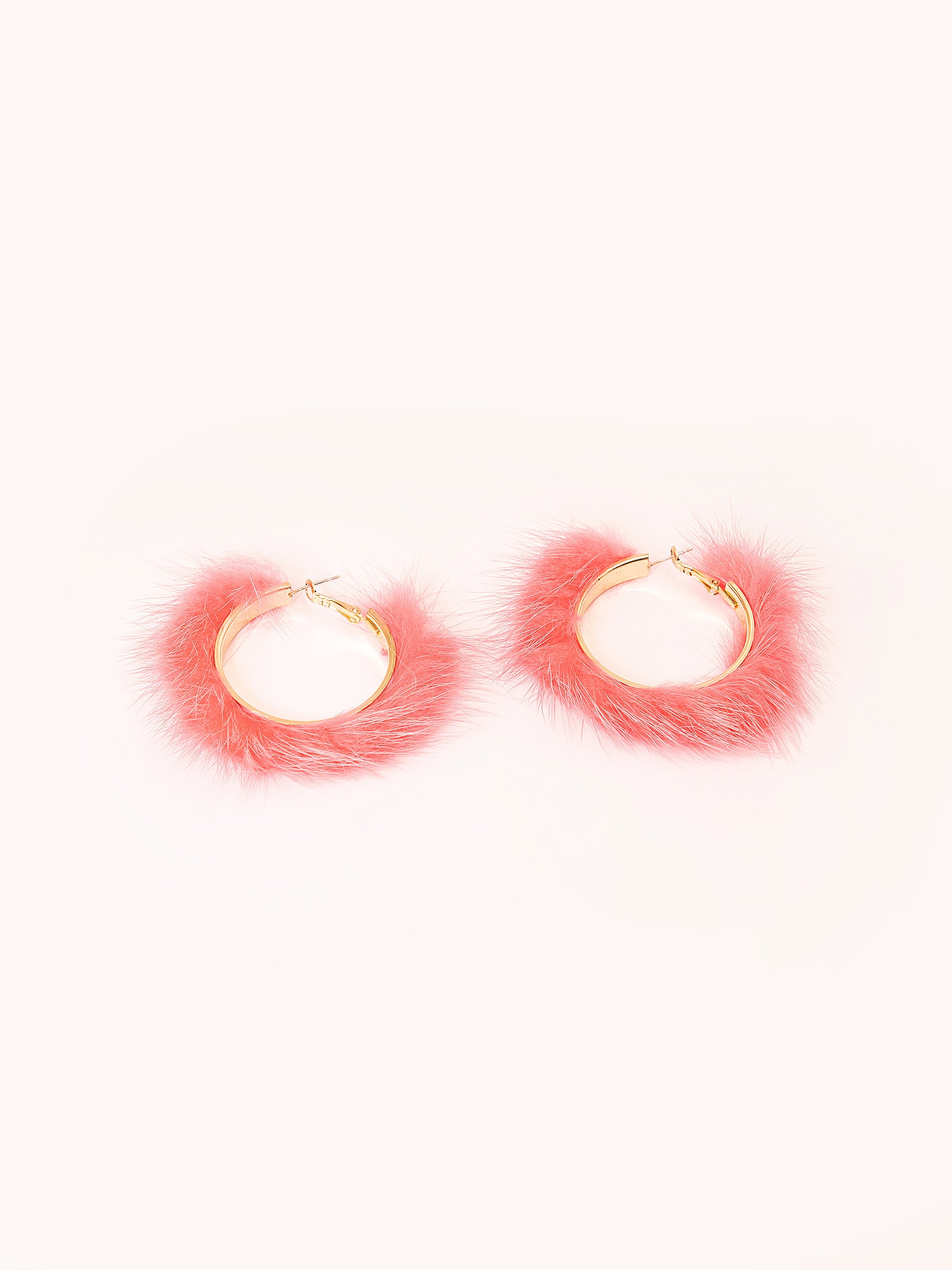 Fur hot sale hoop earrings