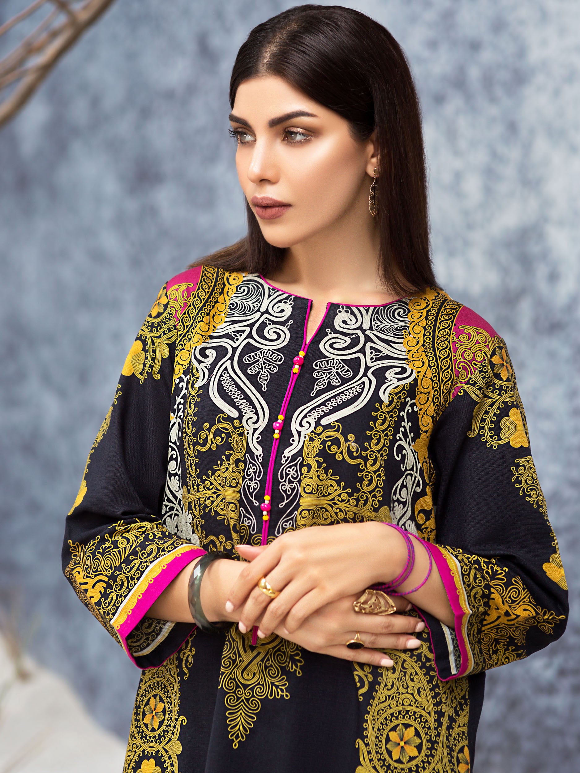 Limelight Slub Khaddar Shirt Winter Collection 2019 in Pakistan Limelightpk