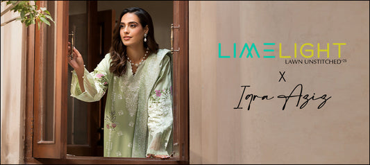 Unstitched Lawn Suits With Iqra Aziz by Limelight