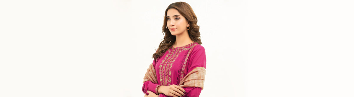 Embroidered Winter Shirt-Dupatta '24