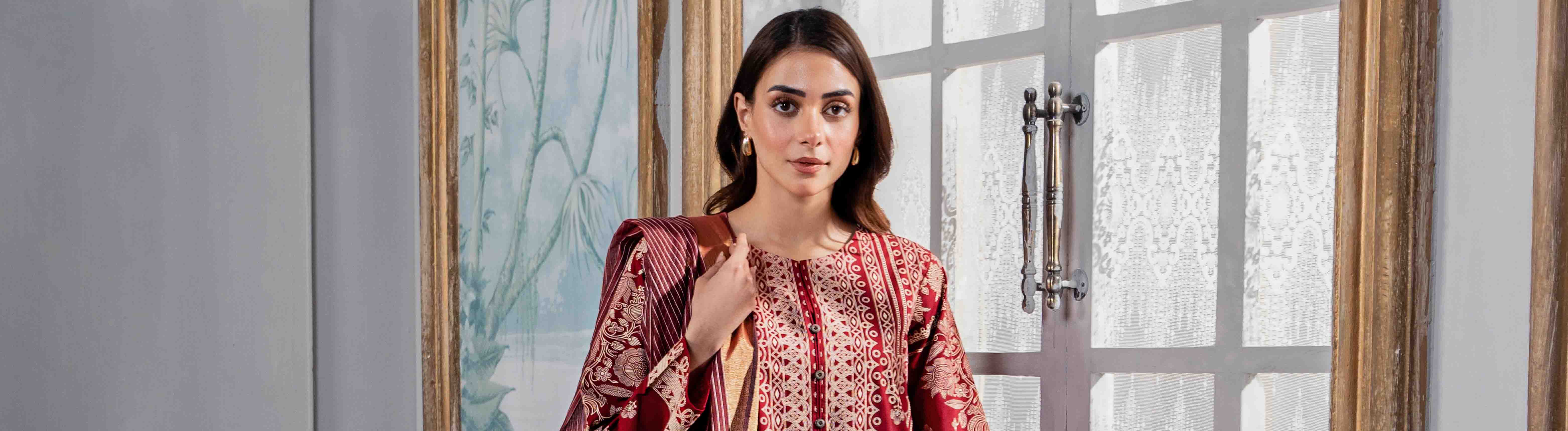 UNSTITCHED GLAM PRINTED SHIRT-DUPATTA