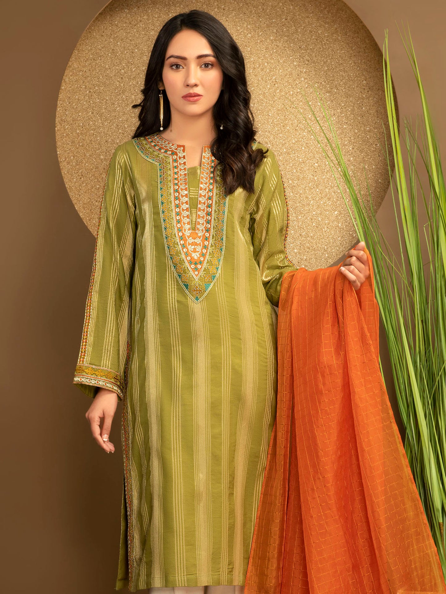 2 Piece Jacquard Suit-Embroidered(Unstitched)