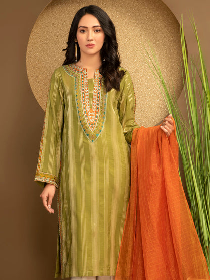 2 Piece Jacquard Suit-Embroidered(Unstitched)