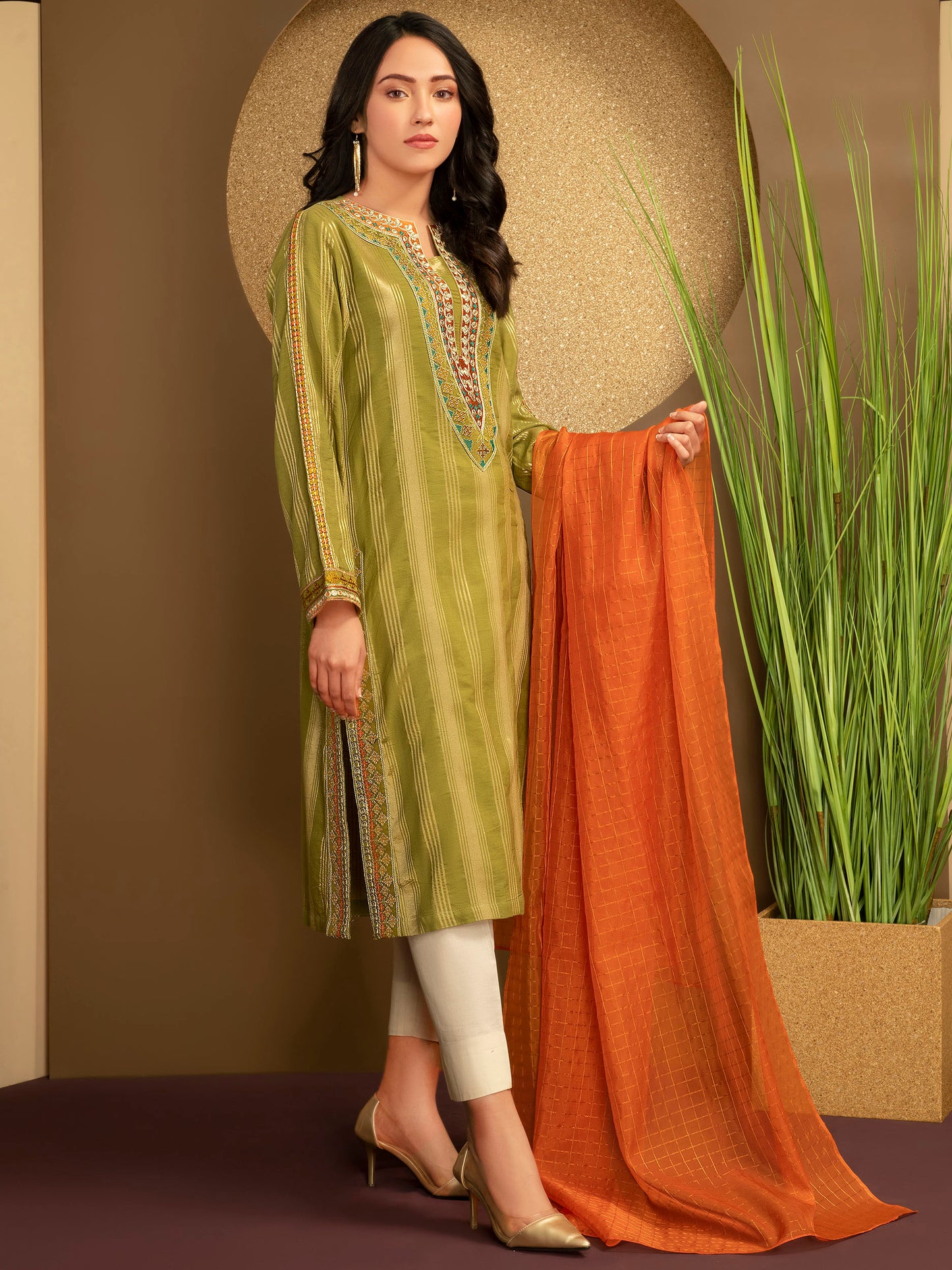 2 Piece Jacquard Suit-Embroidered(Unstitched)