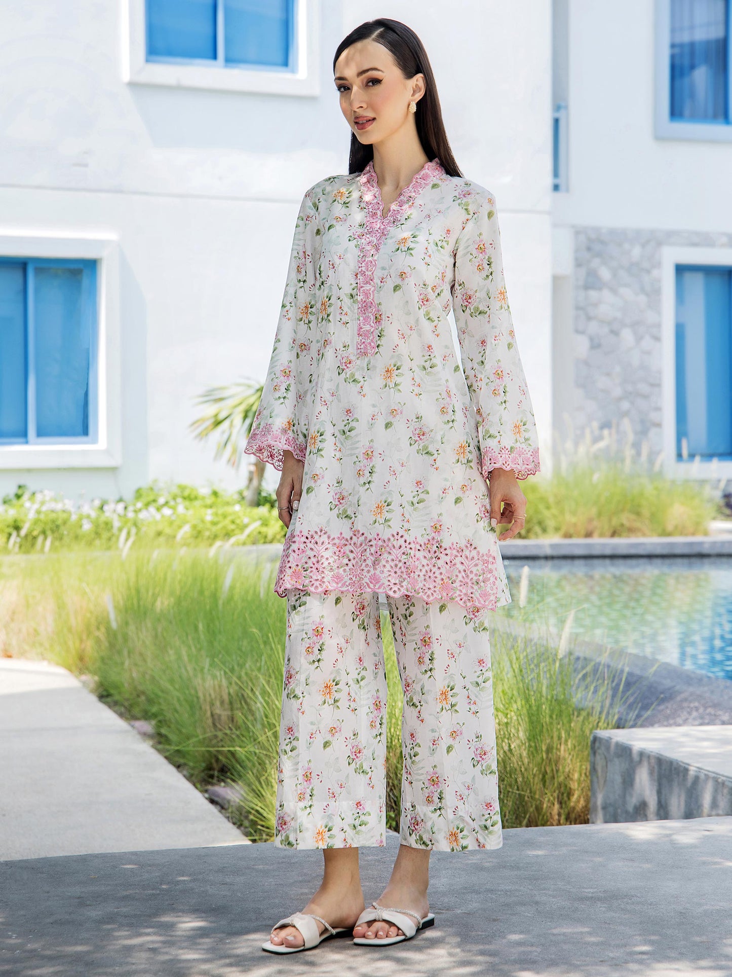 2 Piece Cambric Suit-Embroidered (Unstitched)