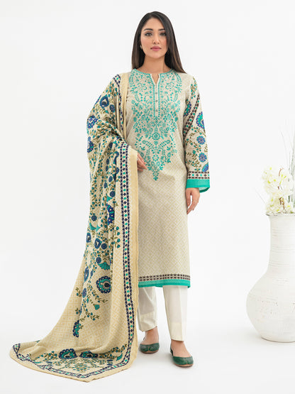 2 Piece Khaddar Suit-Embroidered (Pret)