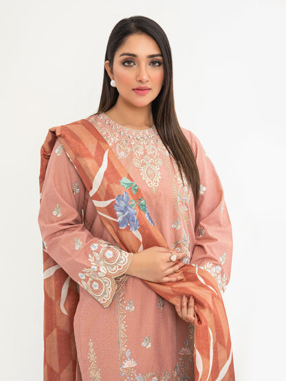 2 Piece Karandi Suit-Embroidered(Pret)