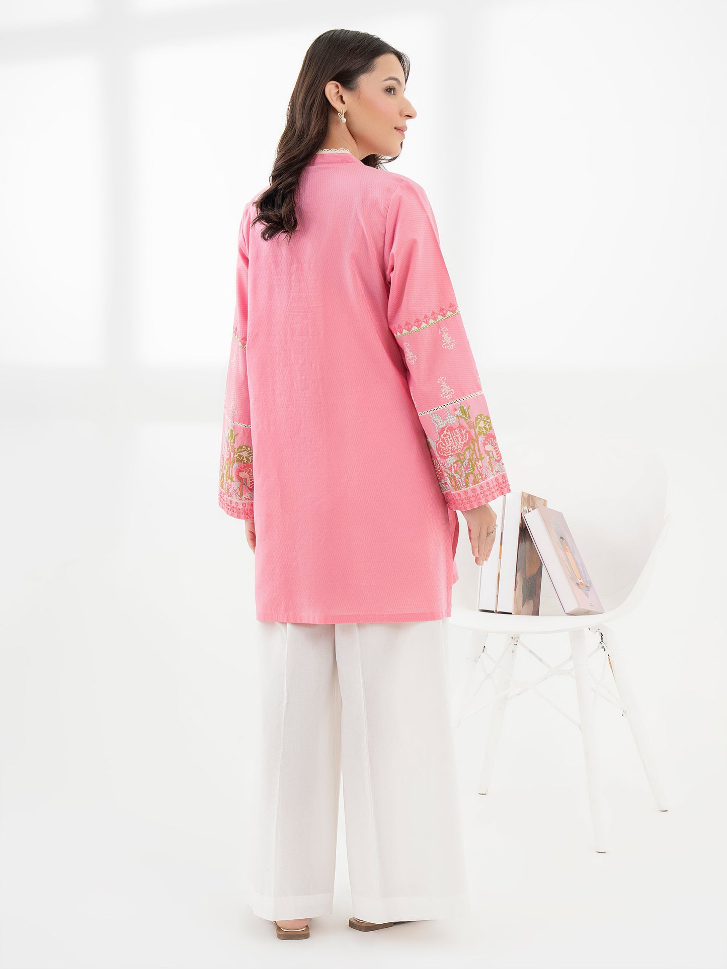 Jacquard Kurti-Embroidered (Pret)