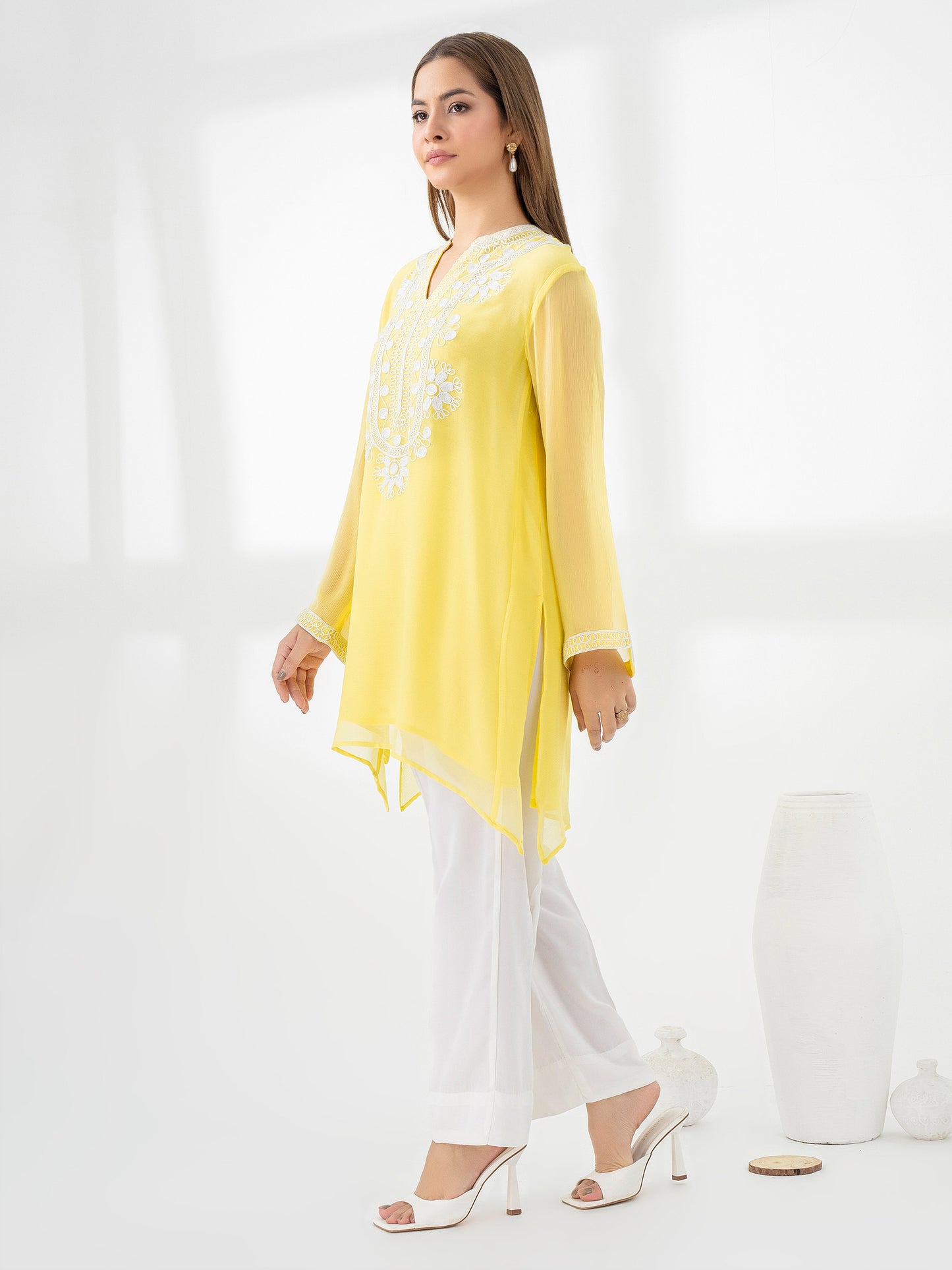 Chiffon Kurti-Embroidered (Pret)