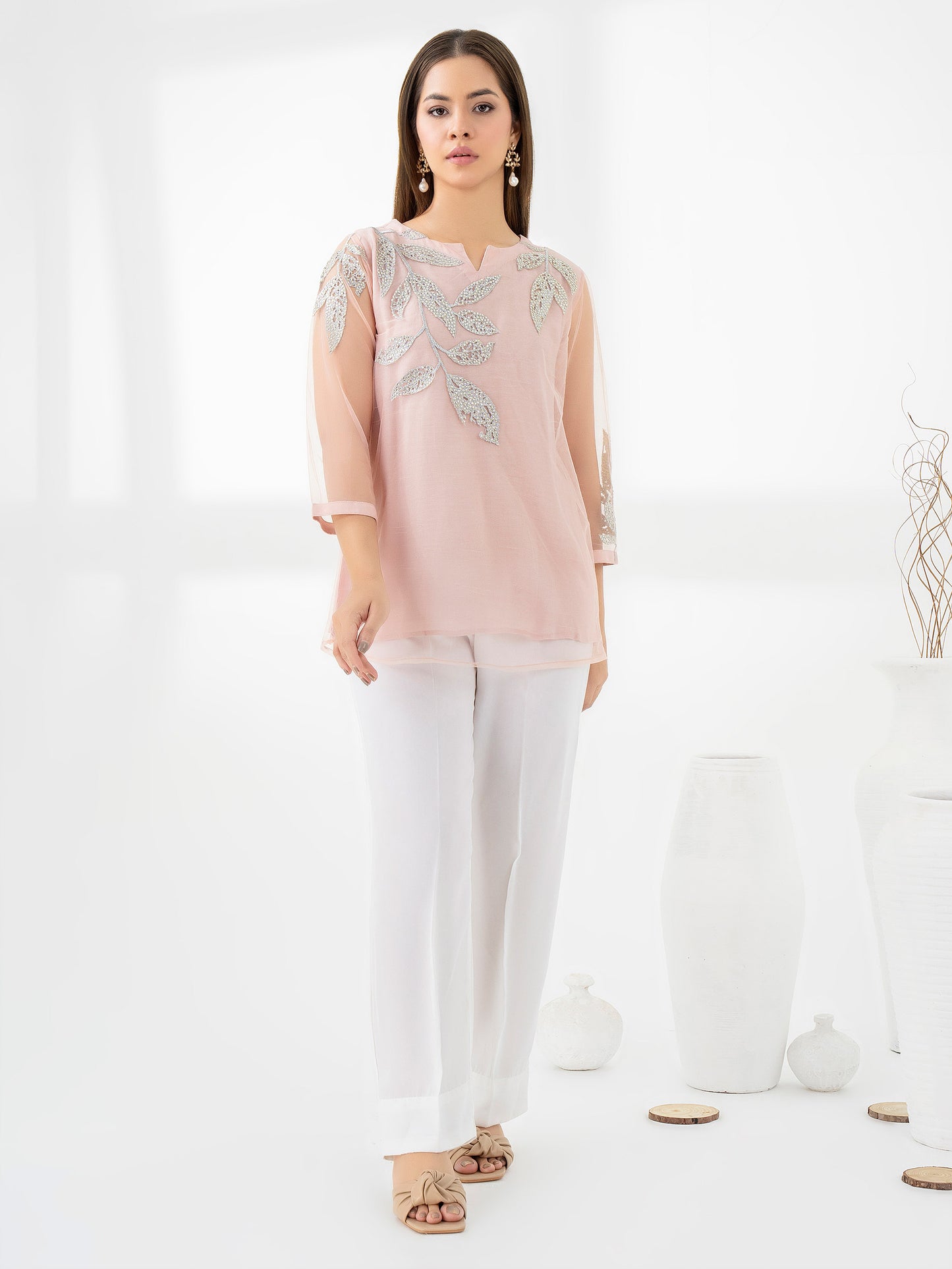 Net Kurti-Embroidered (Pret)