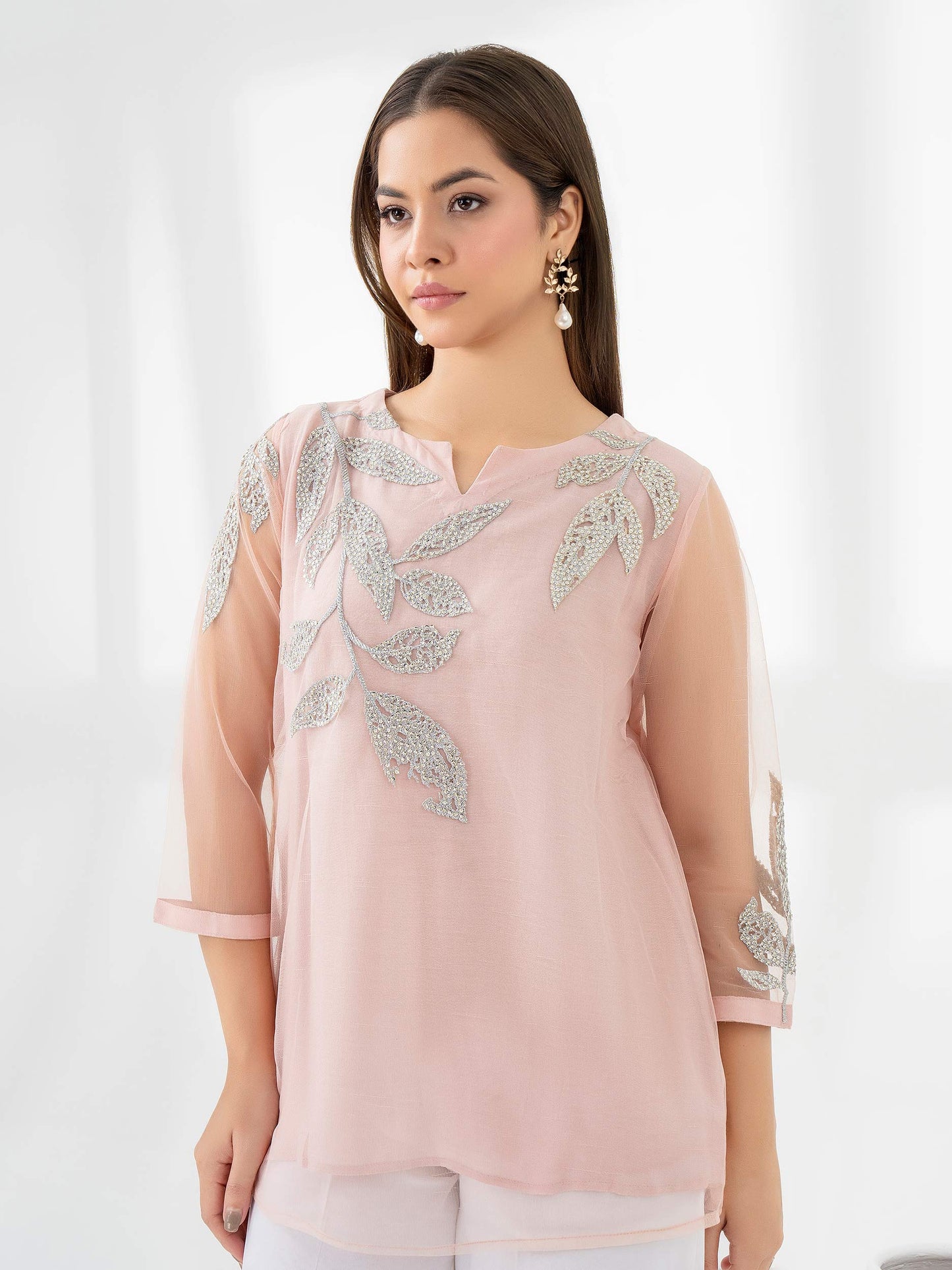 Net Kurti-Embroidered (Pret)