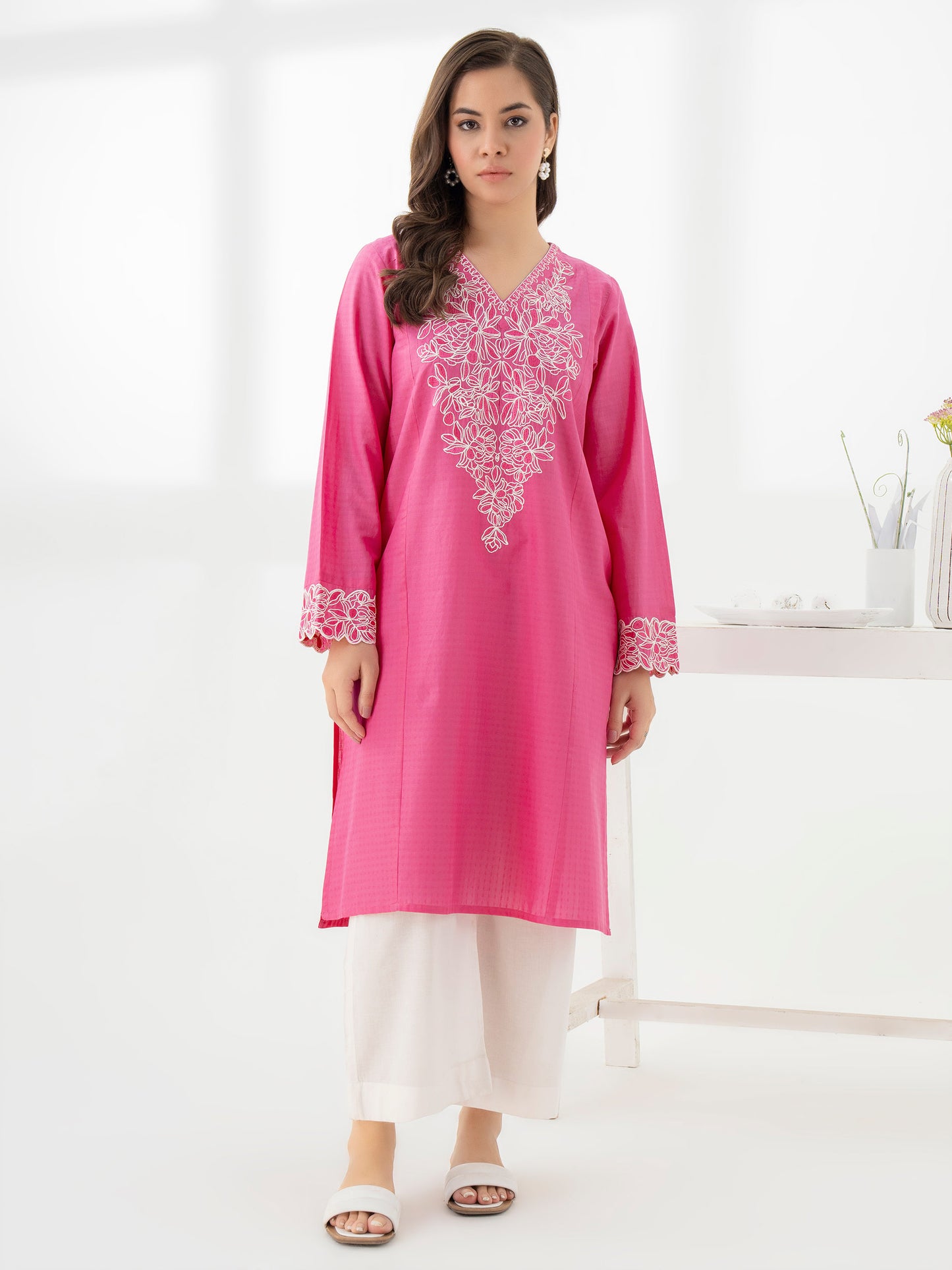 Jacquard Shirt-Embroidered (Pret)