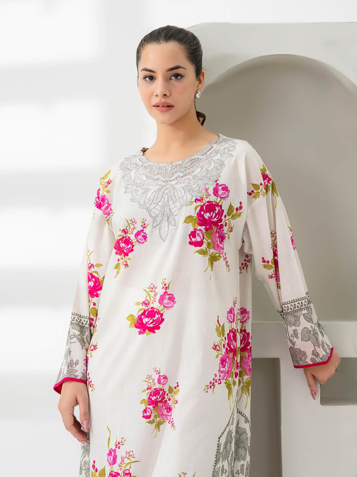 Khaddar Shirt-Embroidered (Pret)