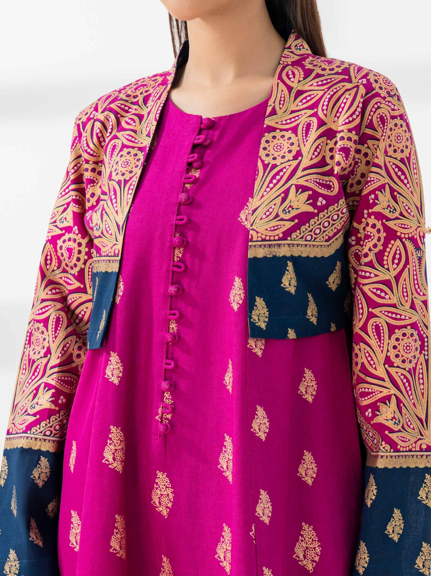 Khaddar Shirt With Bolero-Paste Print (Pret)