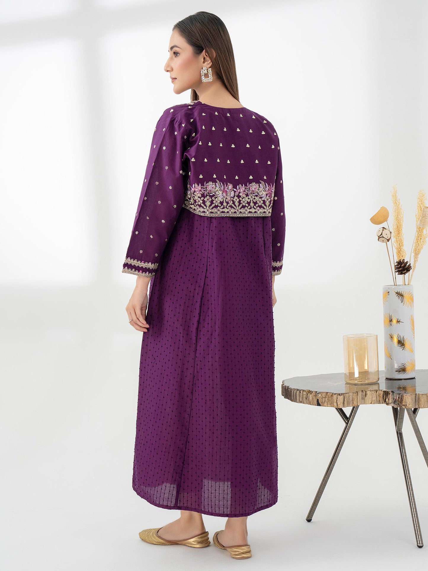 Jacquard Shirt With Bolero-Embroidered (Pret)