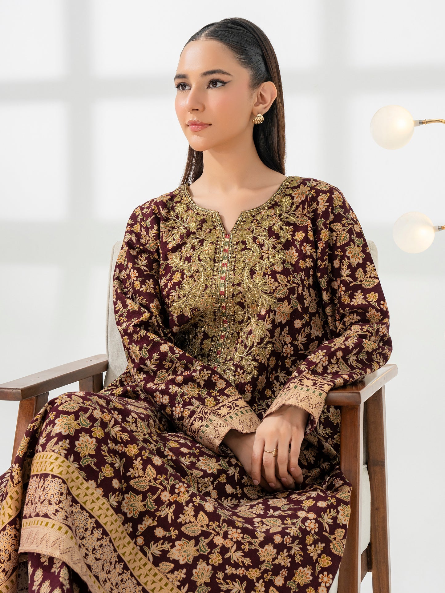 2 Piece Khaddar Suit-Embroidered (Pret)