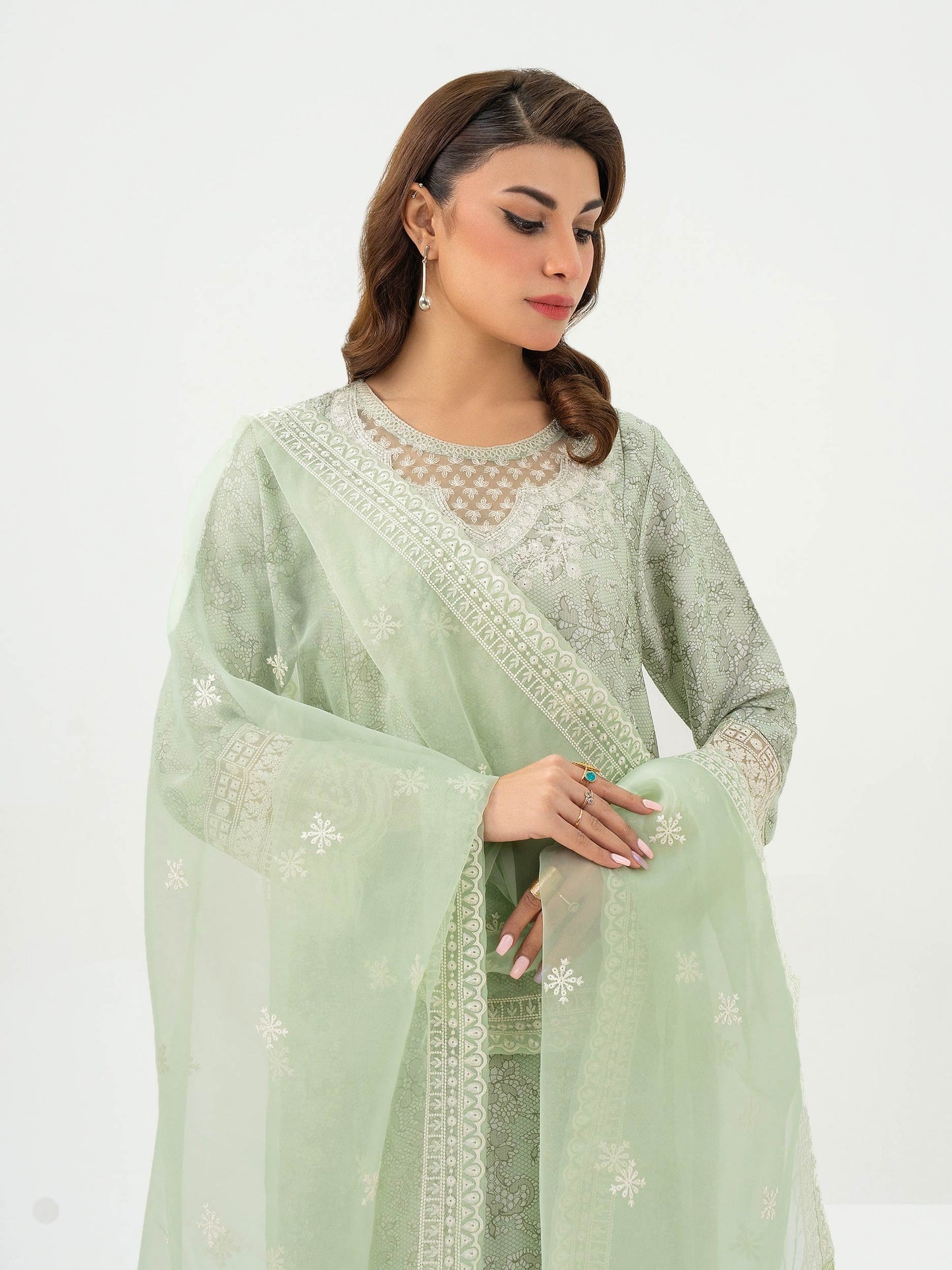 3 Piece Silk Suit-Embroidered (Pret)