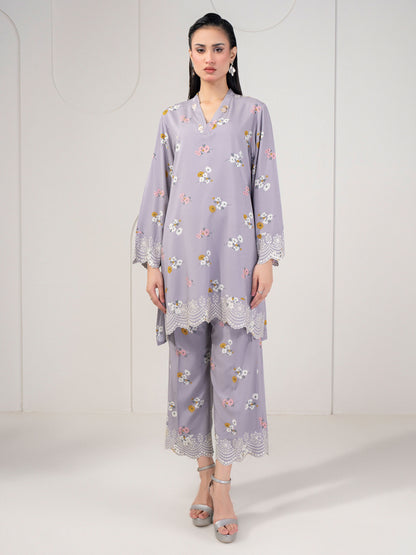 2 Piece Linen Suit-Embroidered (Pret)