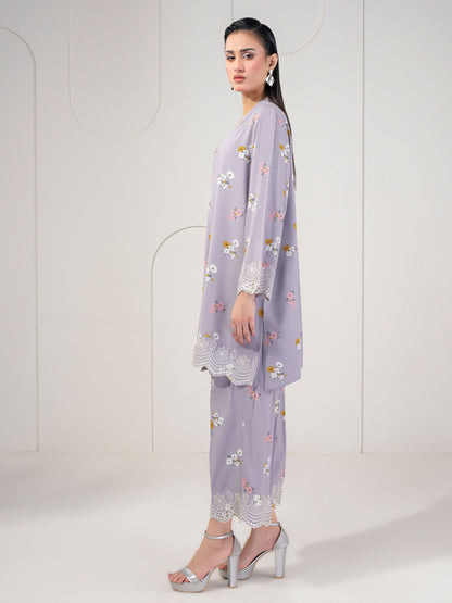 2 Piece Linen Suit-Embroidered (Pret)