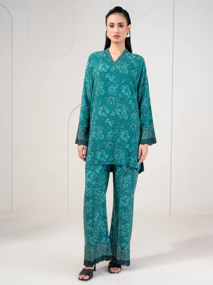 2 Piece Linen Suit-Embroidered (Pret)