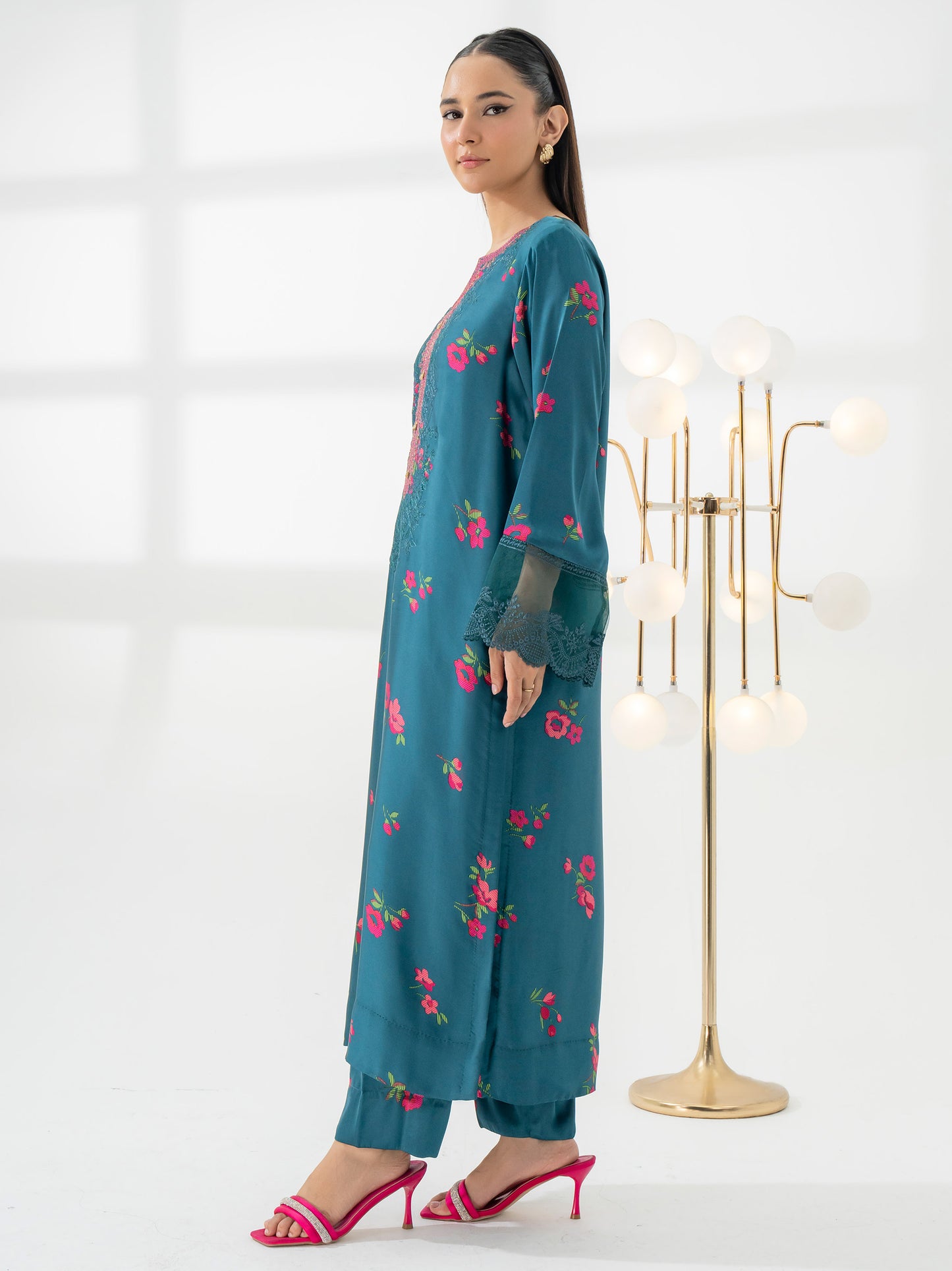 2 Piece Silk Suit-Embroidered (Pret)