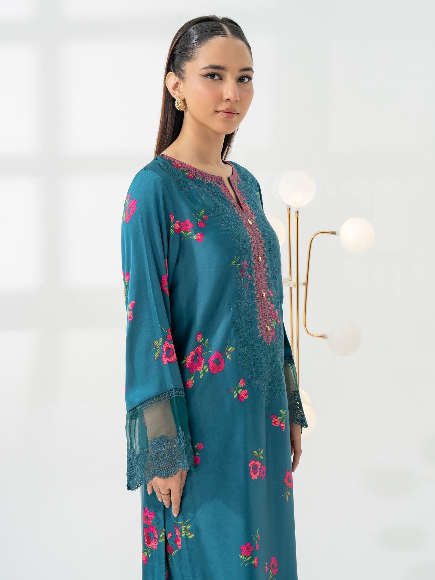 2 Piece Silk Suit-Embroidered (Pret)