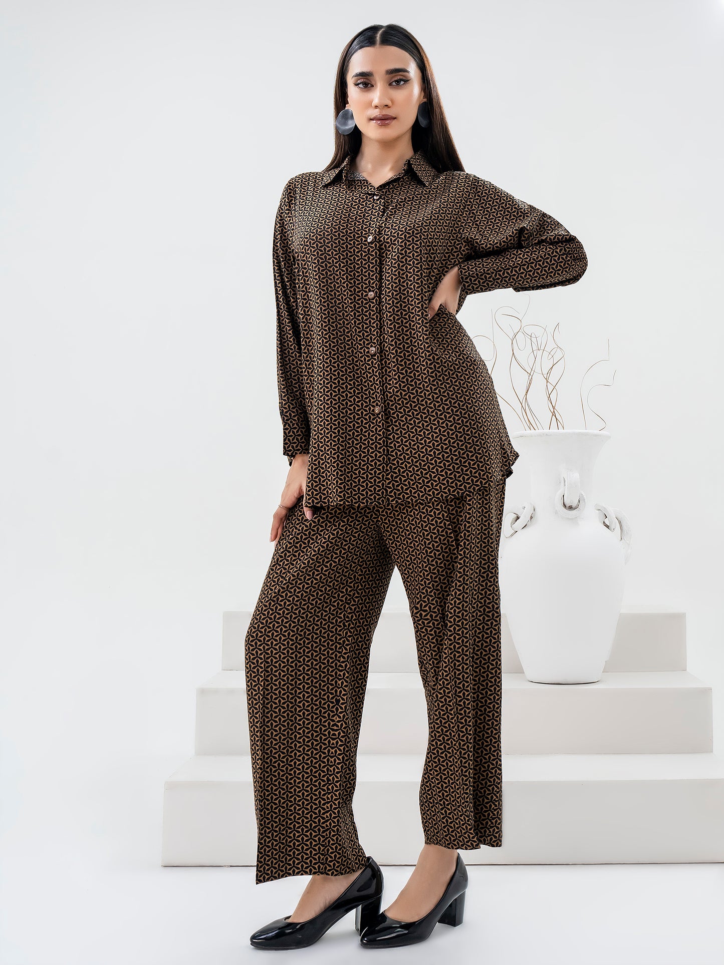 2 Piece Linen Suit-Printed (Pret)