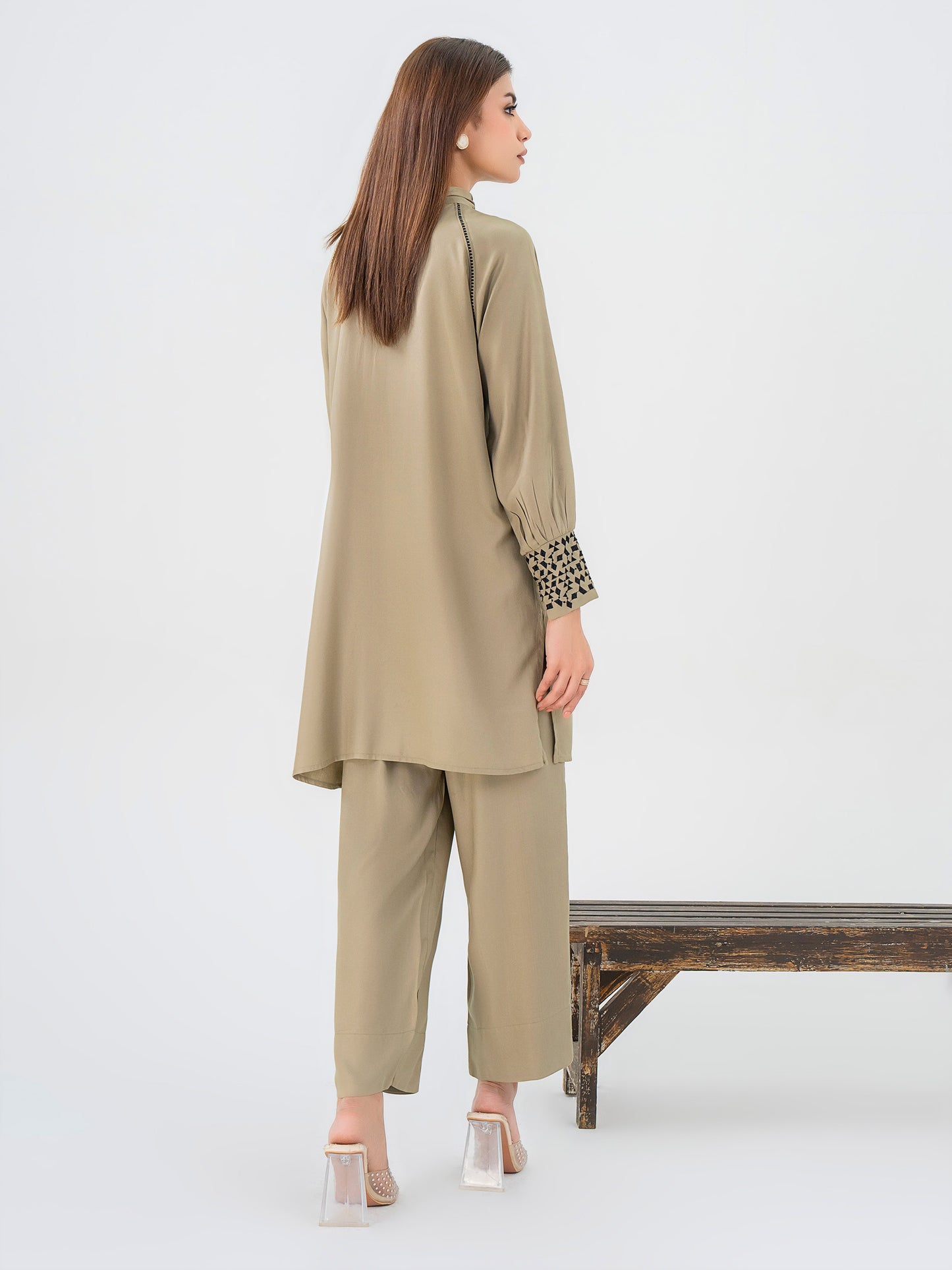 2 Piece Crepe Suit-Embroidered (Pret)