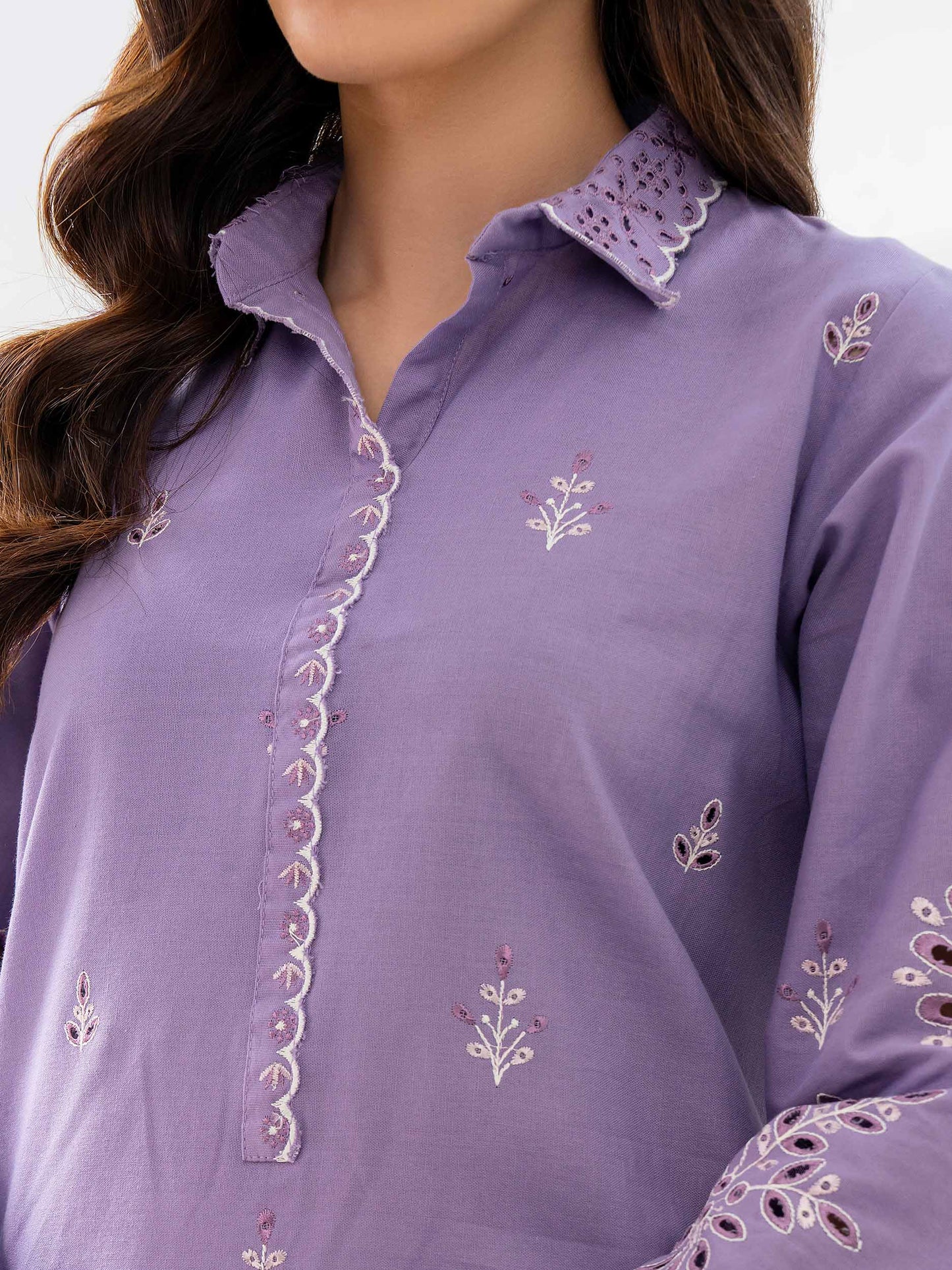 Khaddar Shirt-Embroidered (Pret)