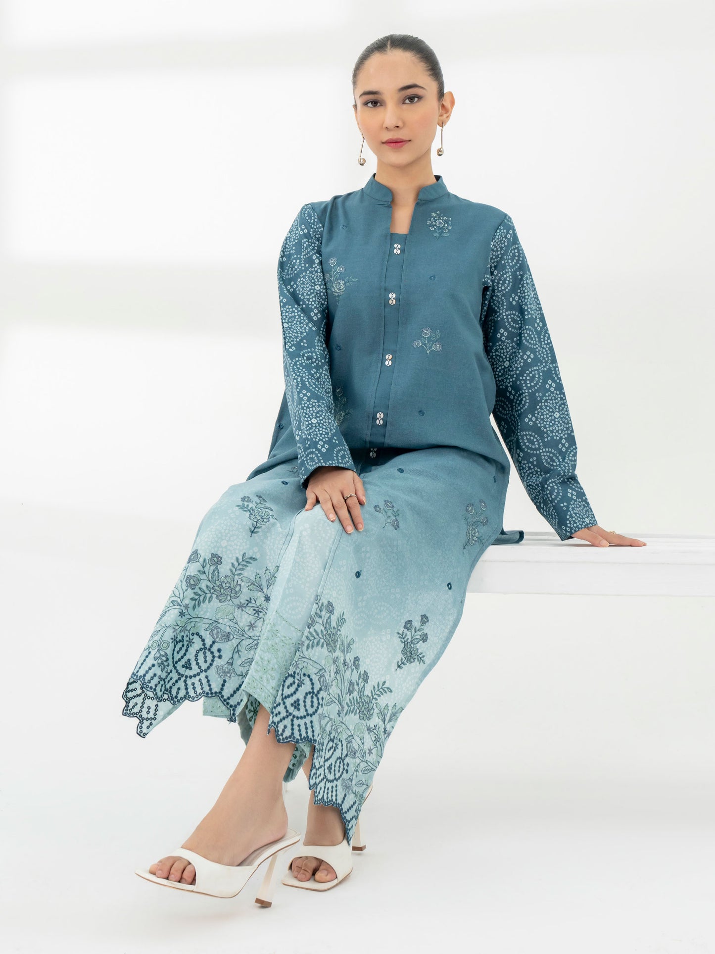 2 Piece Khaddar Suit-Embroidered (Pret)