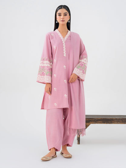 3 Piece Khaddar Suit-Embroidered (Pret)