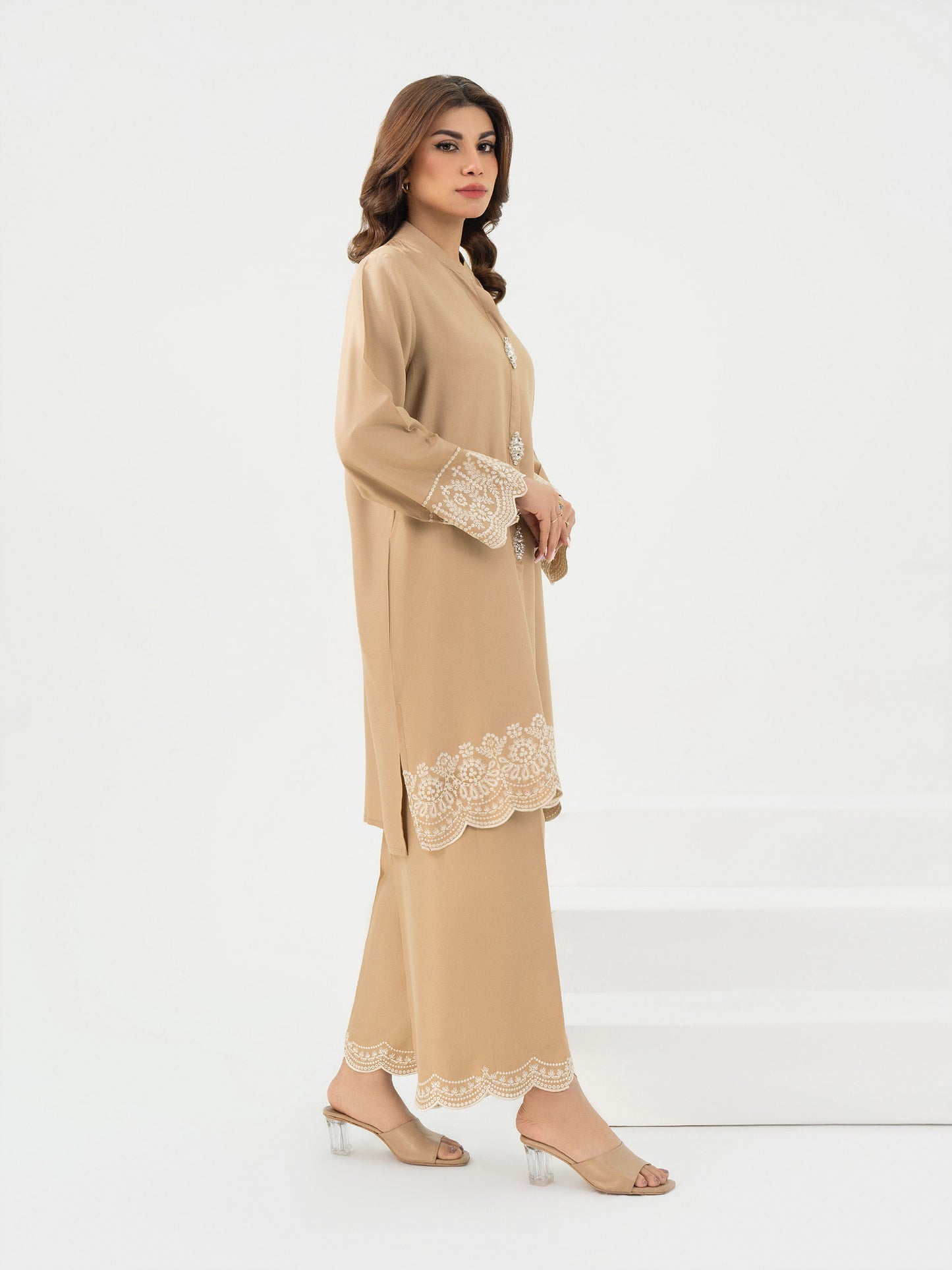 2 Piece Crepe Suit-Embroidered (Pret)