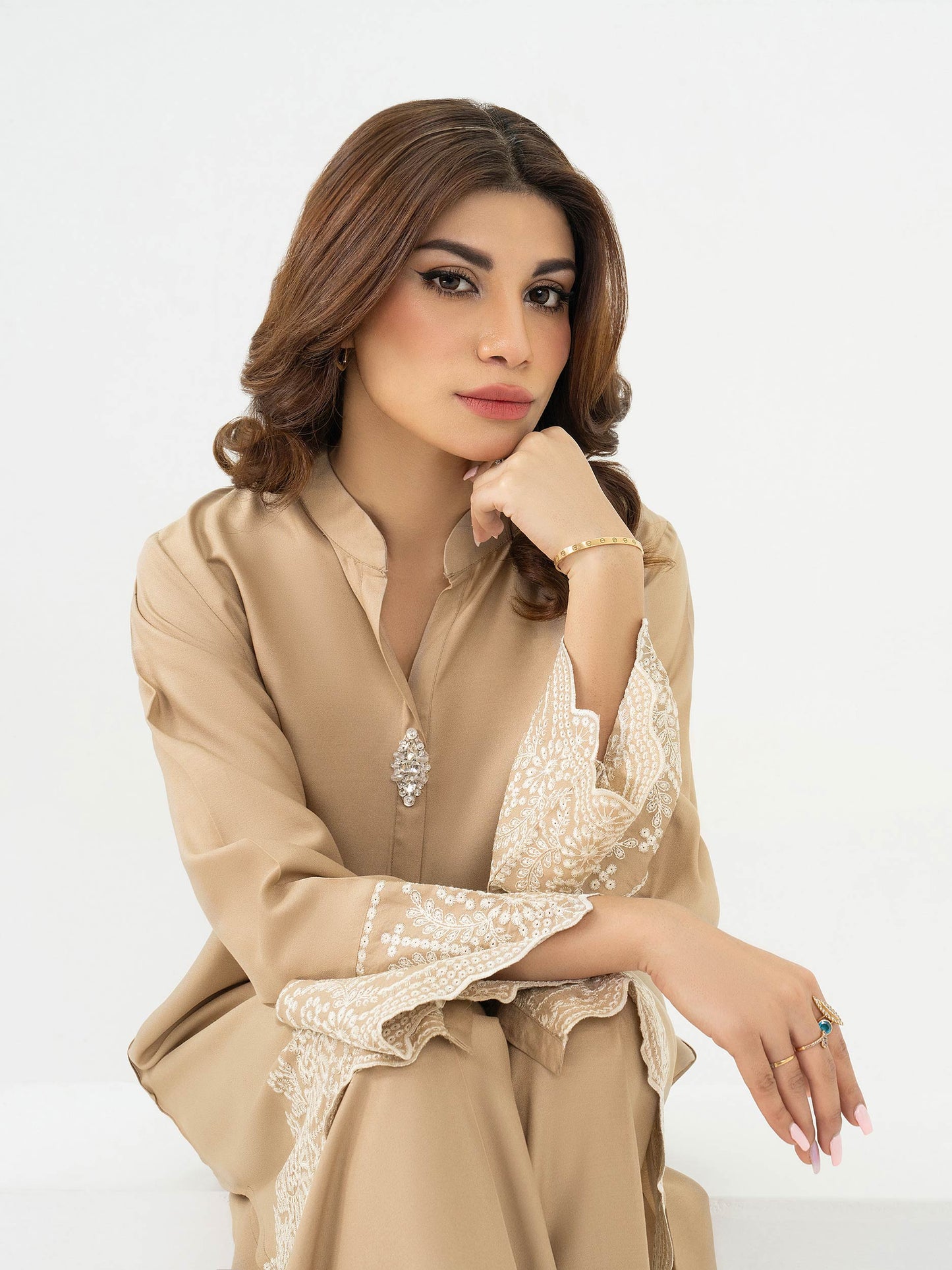 2 Piece Crepe Suit-Embroidered (Pret)