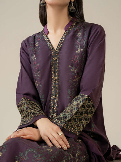 3 Piece Yarn Dyed Suit-Embroidered (Pret)