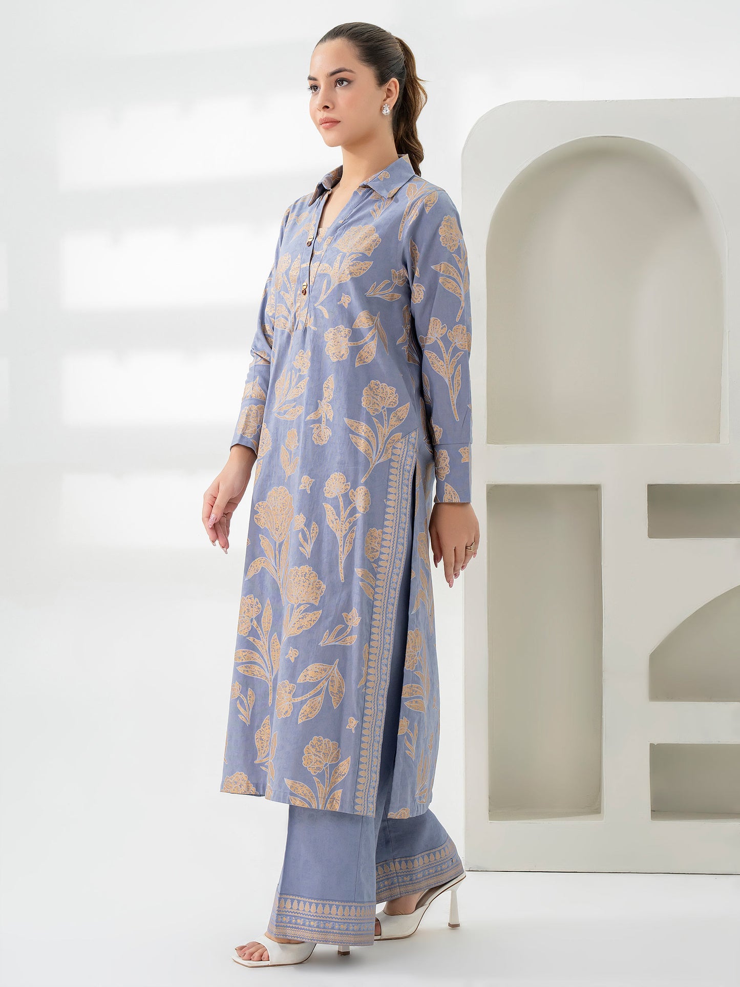 2 Piece Khaddar Suit-Paste Print (Pret)