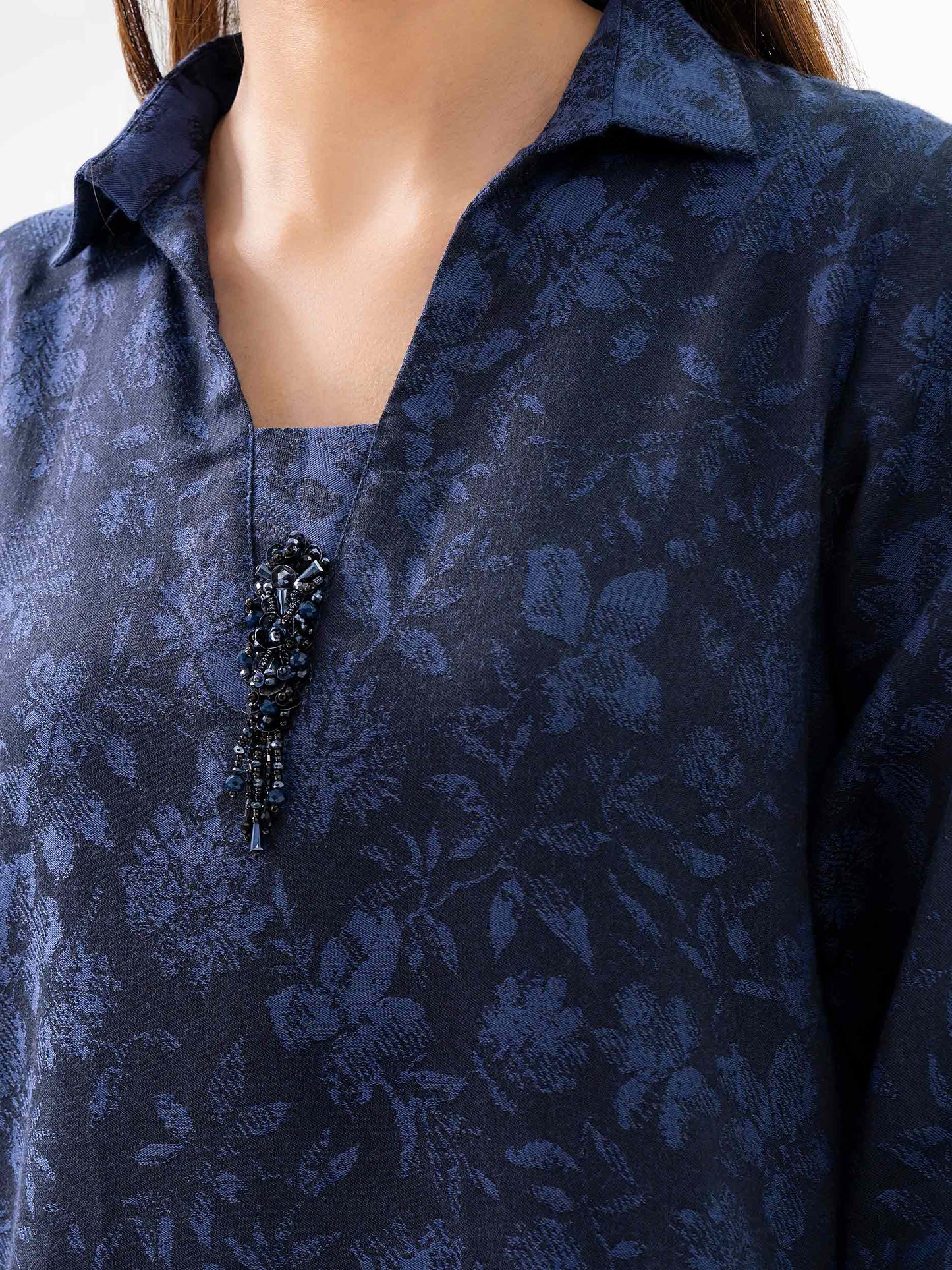 Jacquard Shirt-Embellished (Pret)