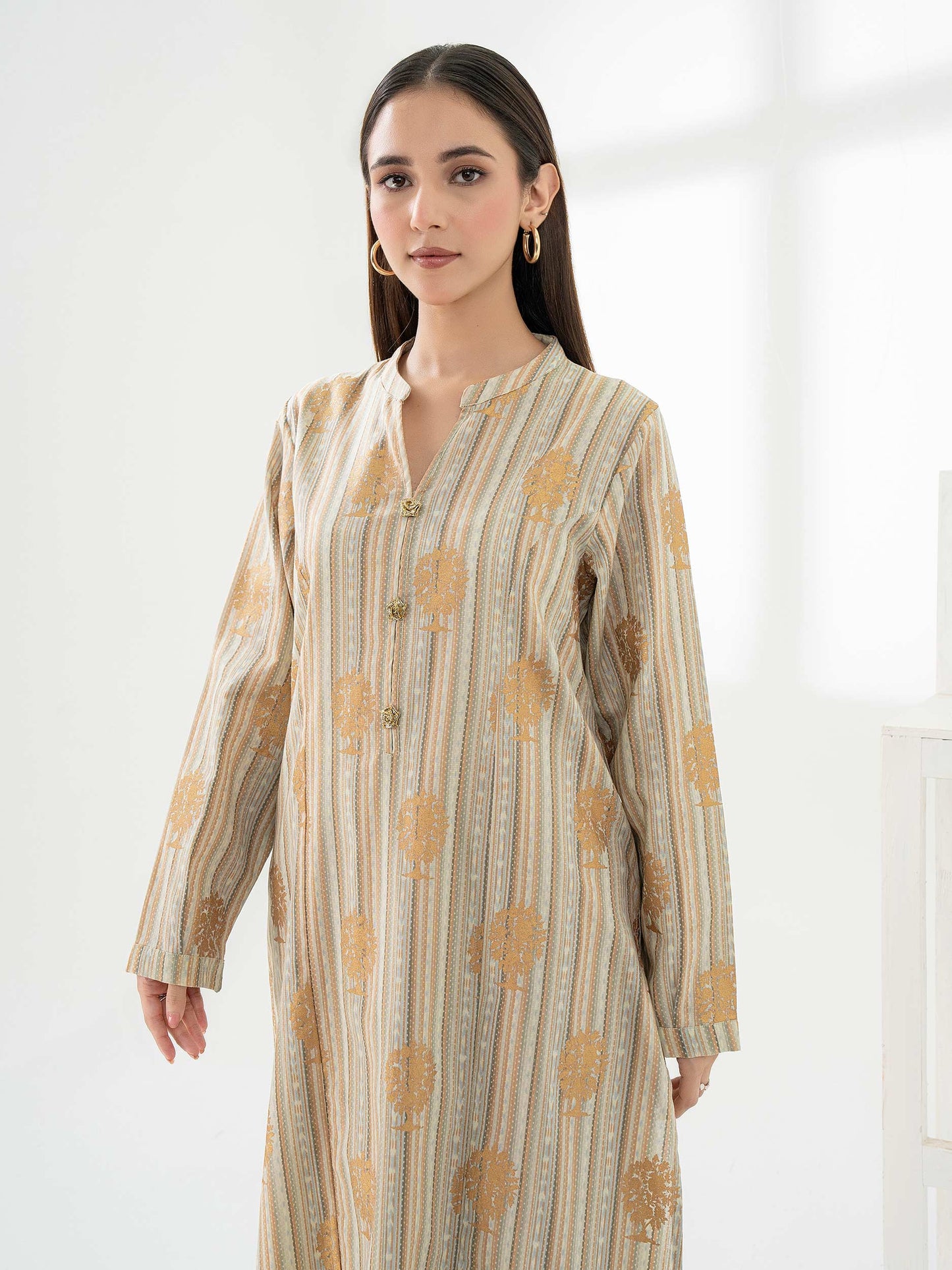 Khaddar Shirt-Paste Print (Pret)