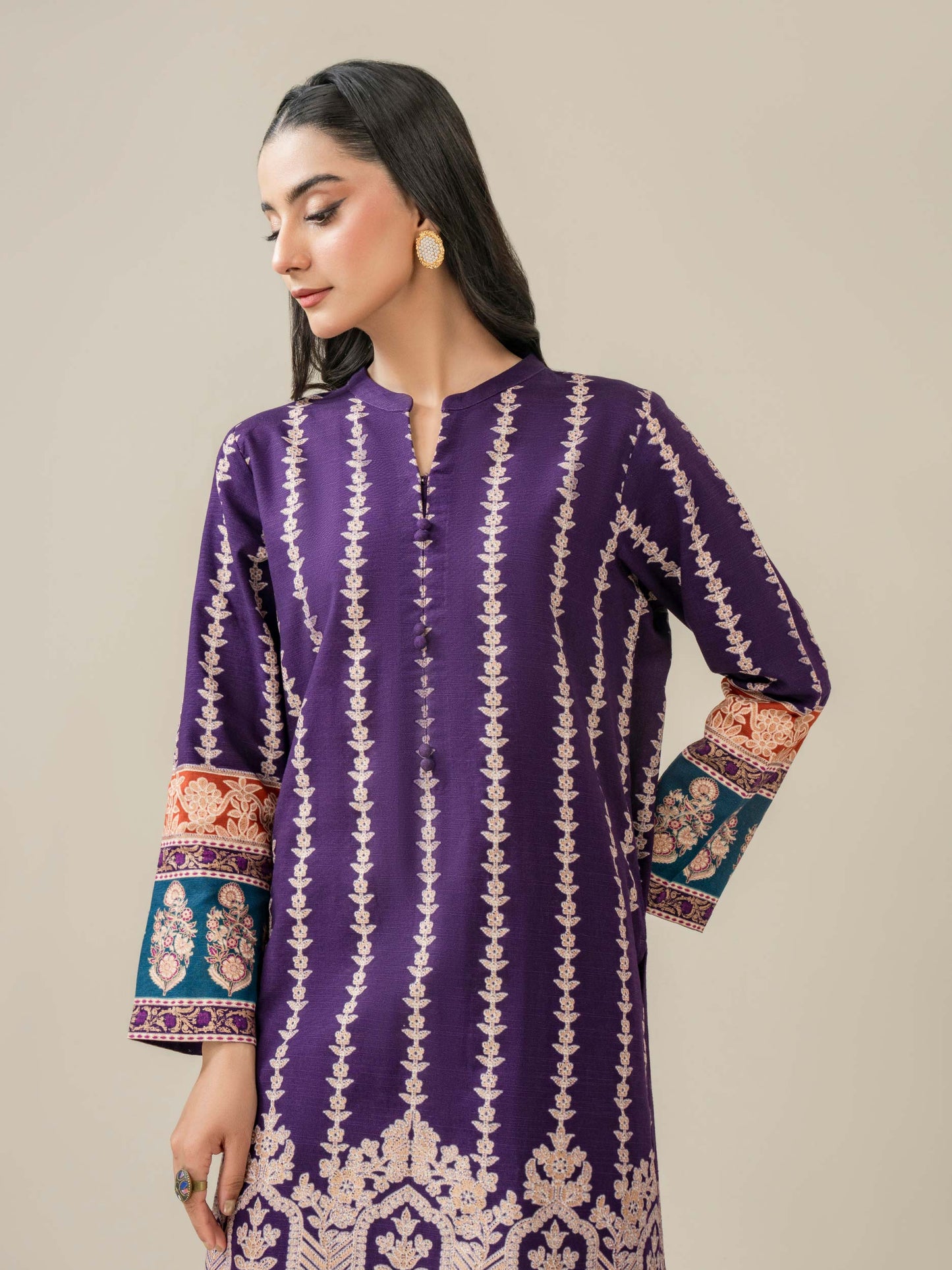 2 Piece Khaddar Suit-Paste Print (Pret)