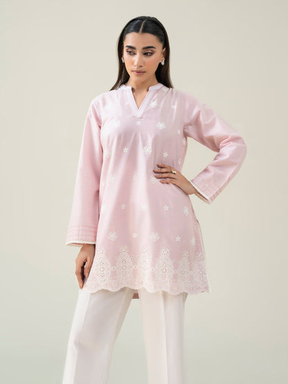 Cambric Kurti-Embroidered (Pret)