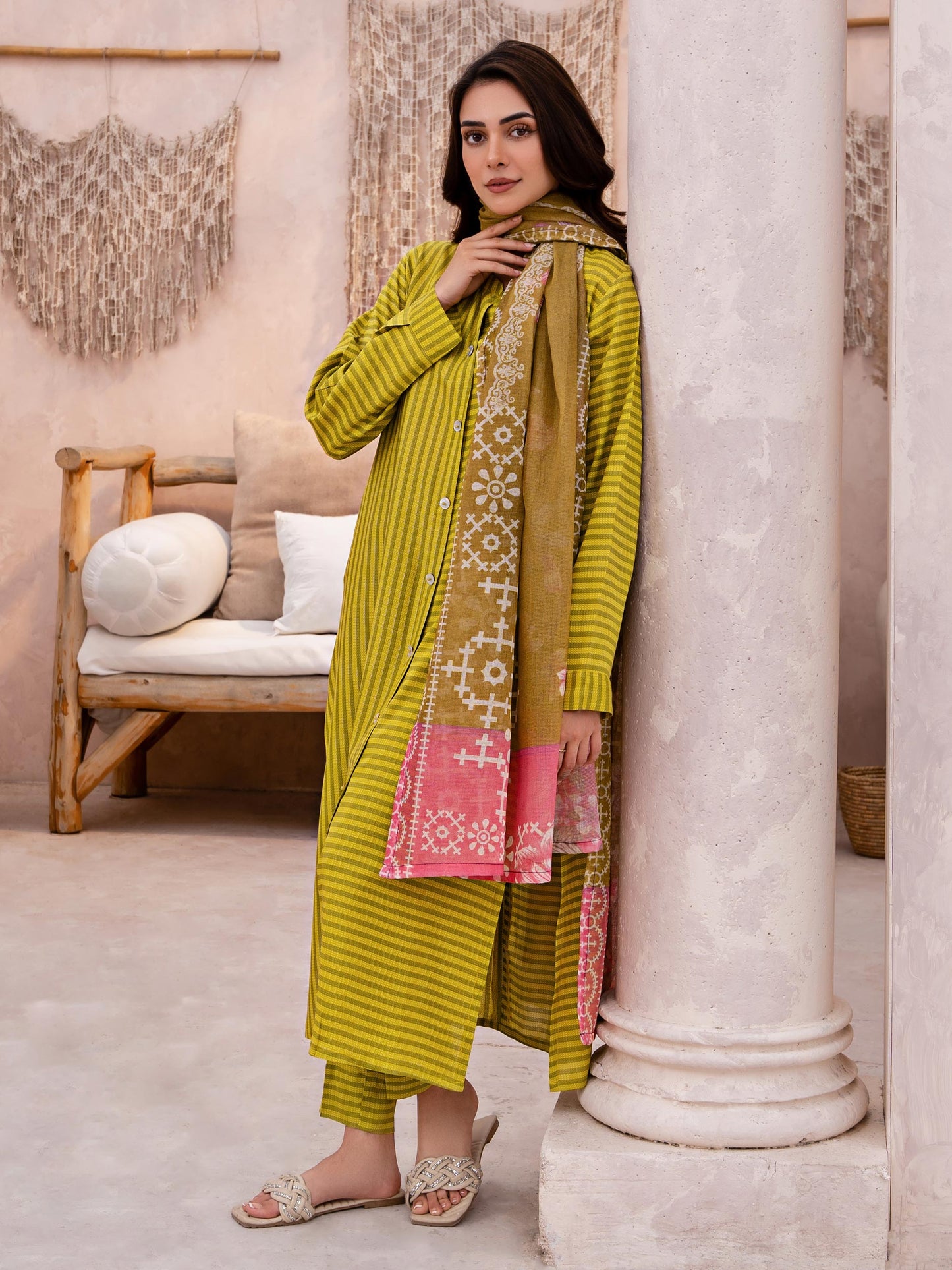 3 Piece Viscose Lawn Suit-Printed (Unstitched)