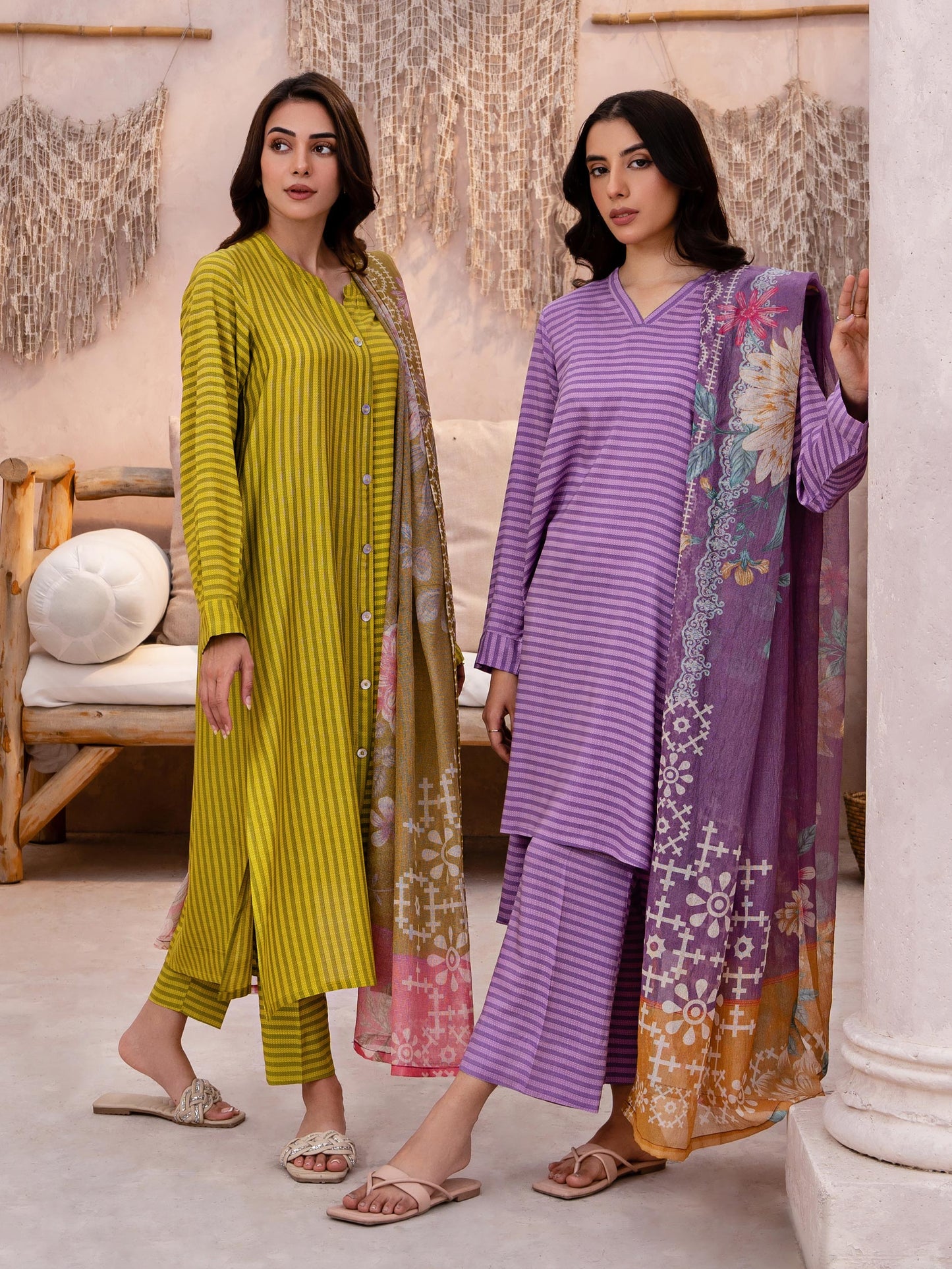 3 Piece Viscose Lawn Suit-Printed (Unstitched)