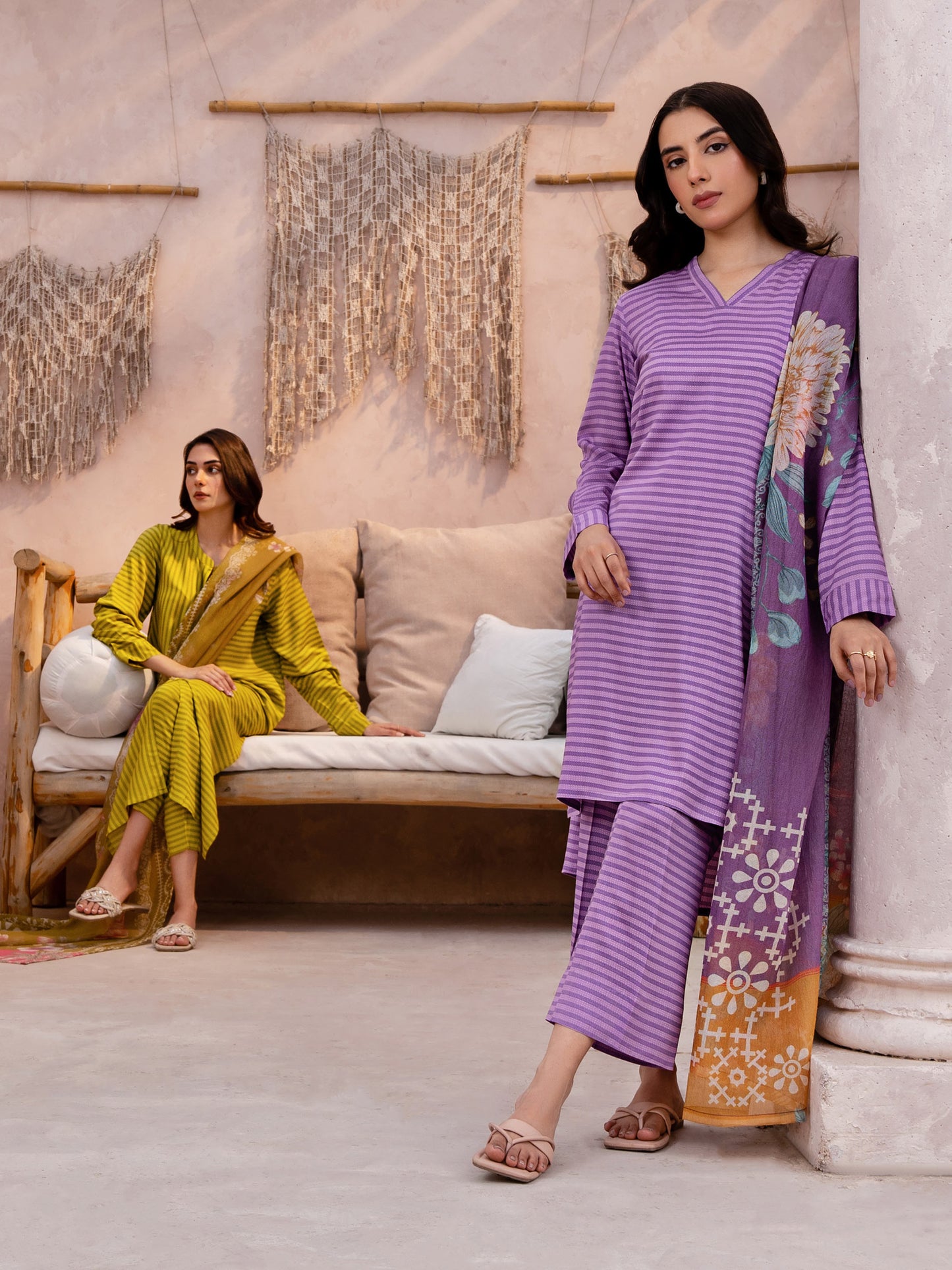 3 Piece Viscose Lawn Suit-Printed (Unstitched)