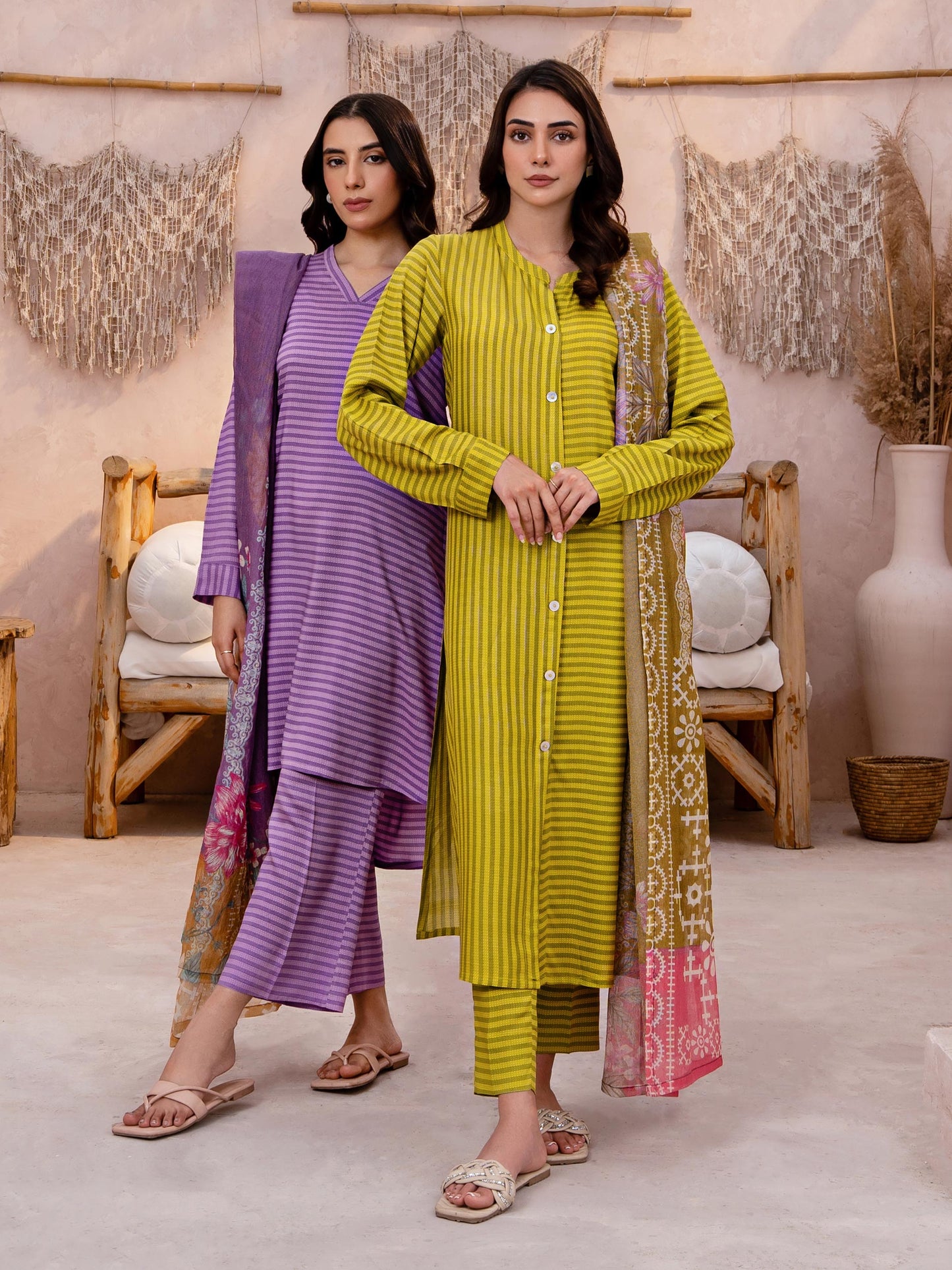 3 Piece Viscose Lawn Suit-Printed (Unstitched)