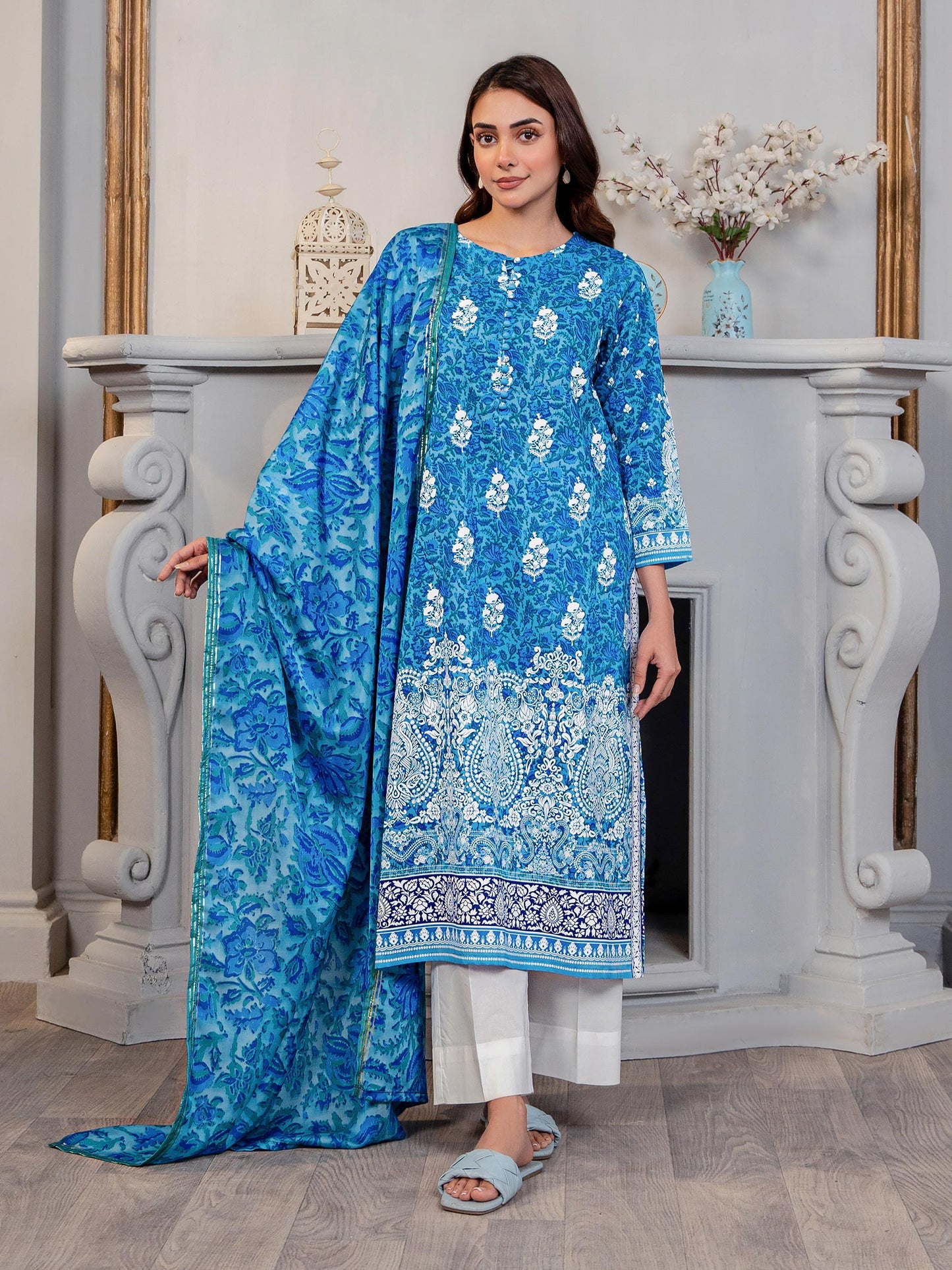 2 Piece Lawn Suit-Paste Print (Unstitched)