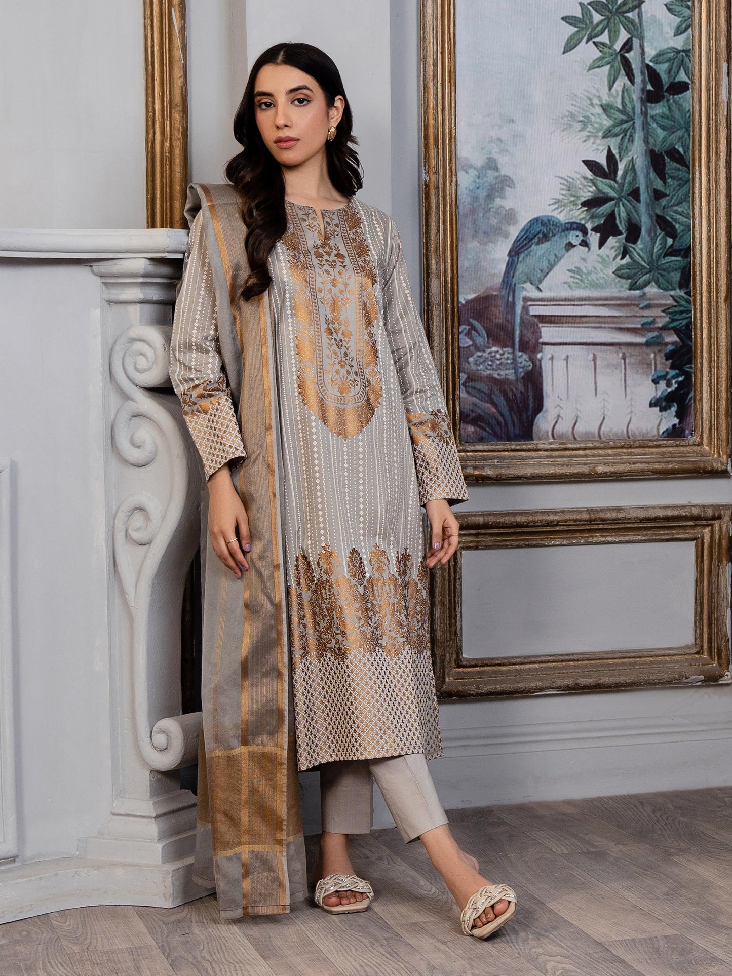 3 Piece Lawn Suit-Paste Print (Pret)