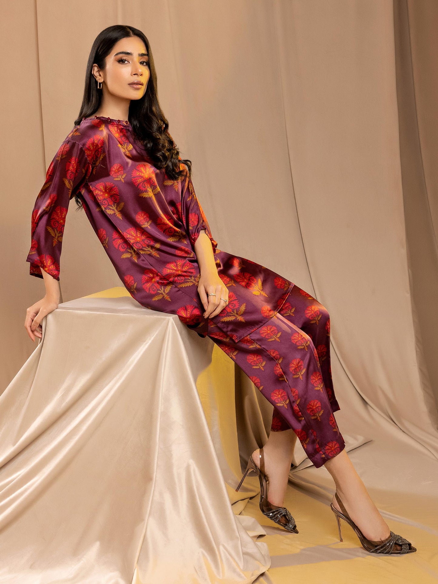 2 Piece Silk Suit-Printed (Unstitched)