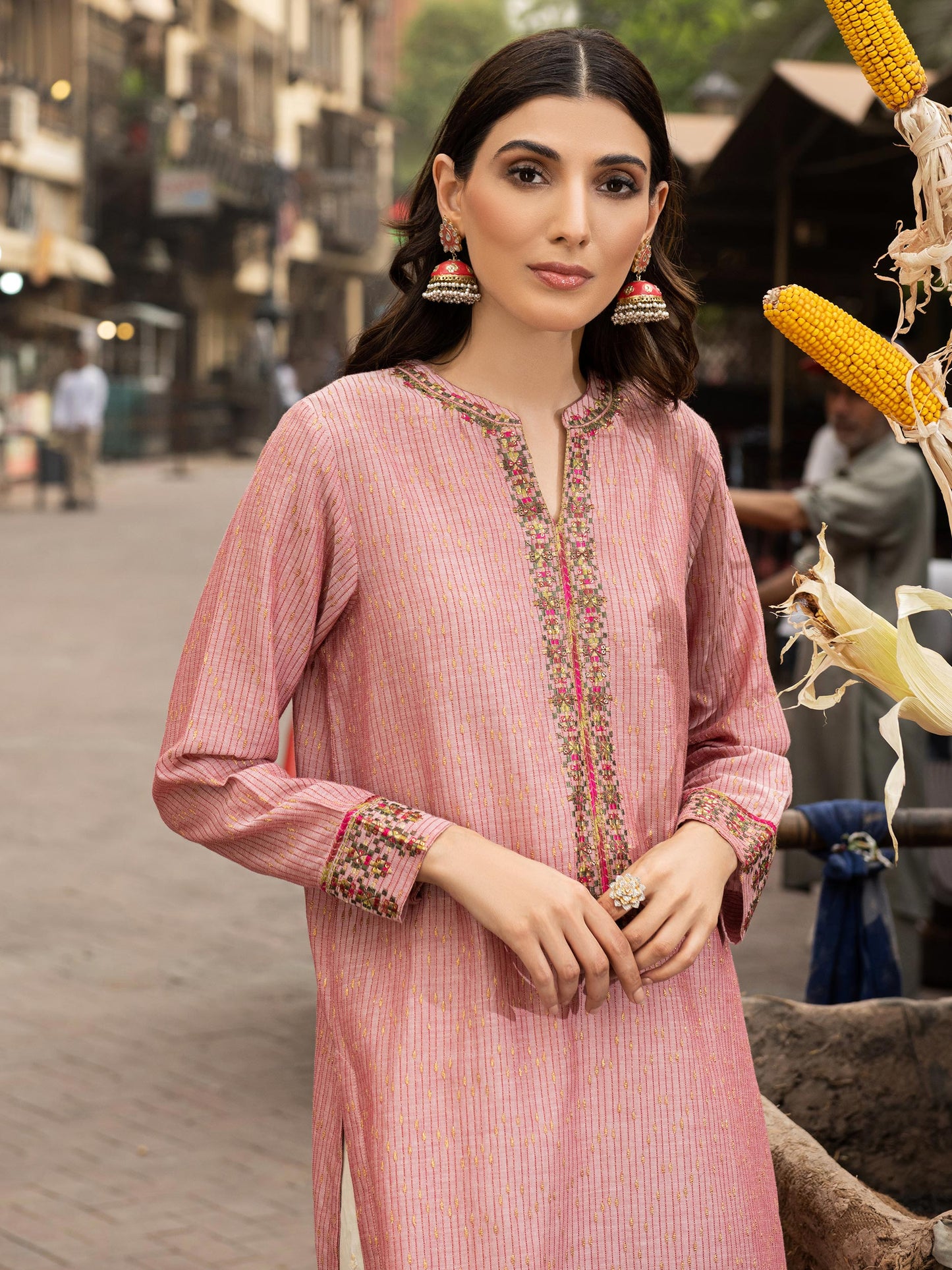 Texture Lawn Shirt-Embroidered (Pret)