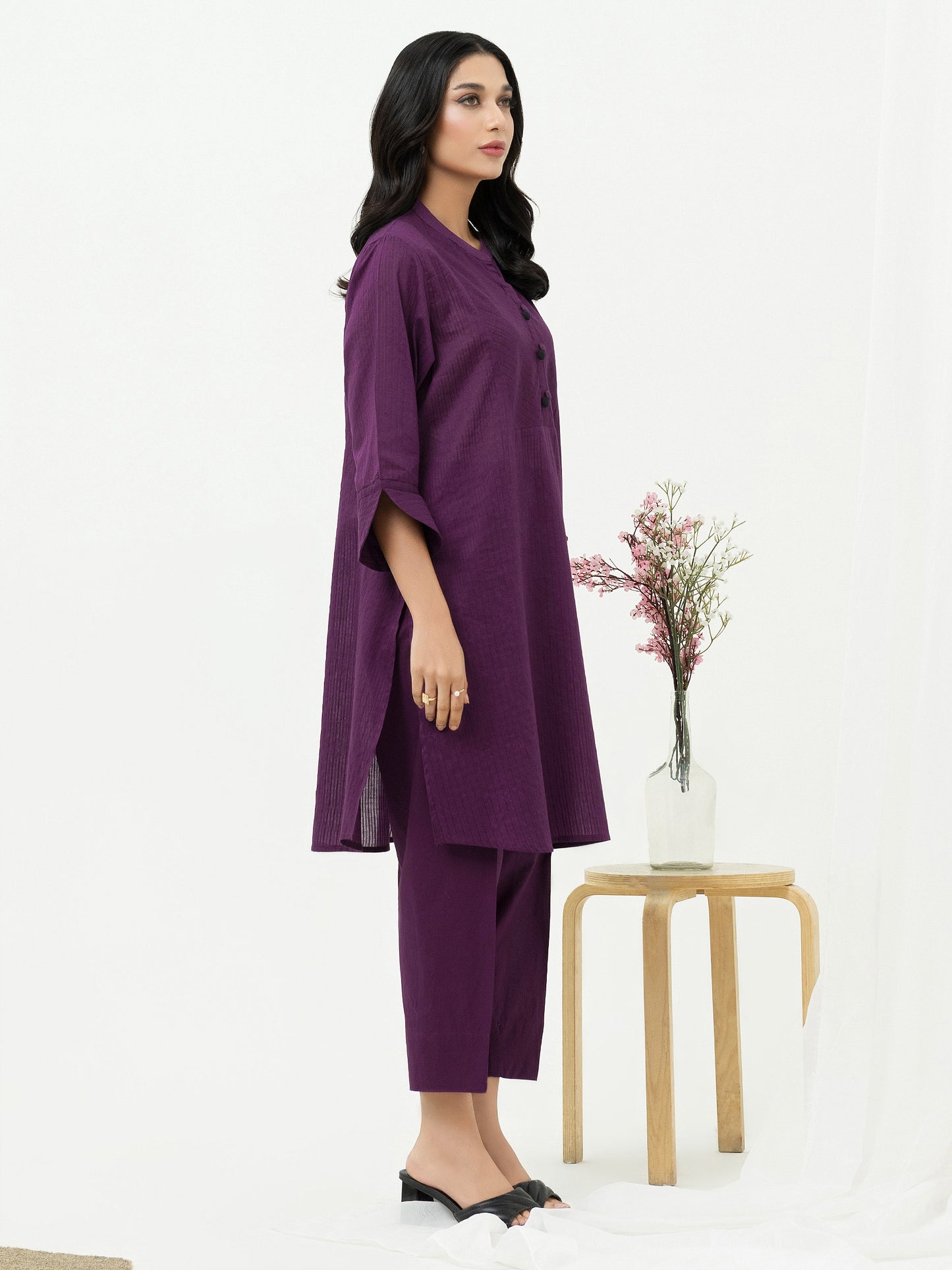 2 Piece Textured Lawn Suit-Dyed (Pret)