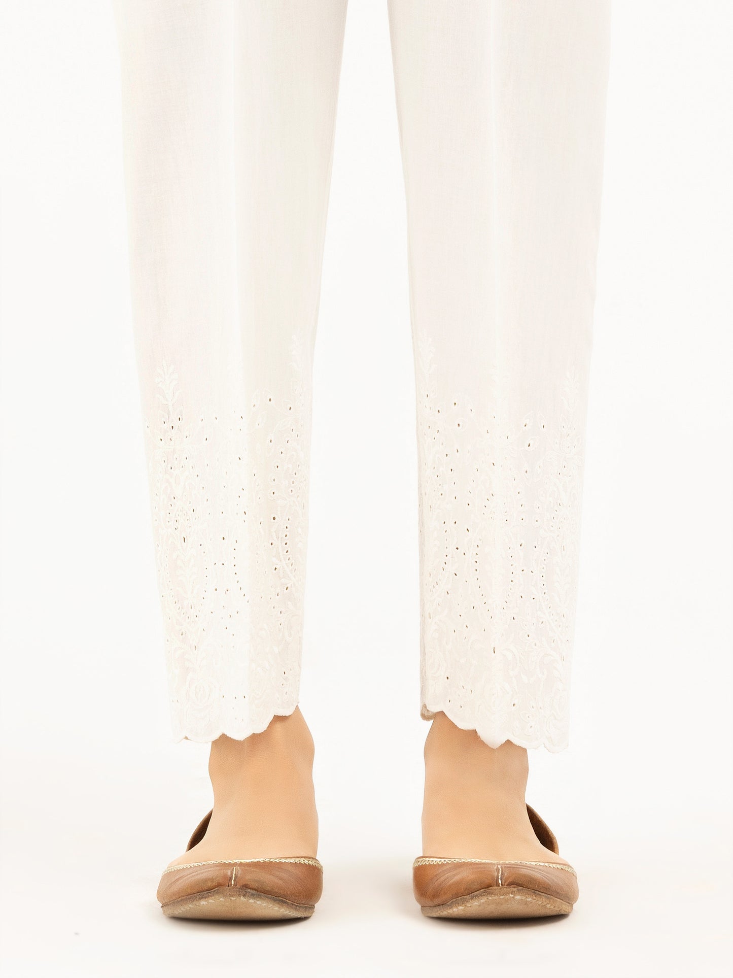 Embroidered Cambric Trousers(Pret)